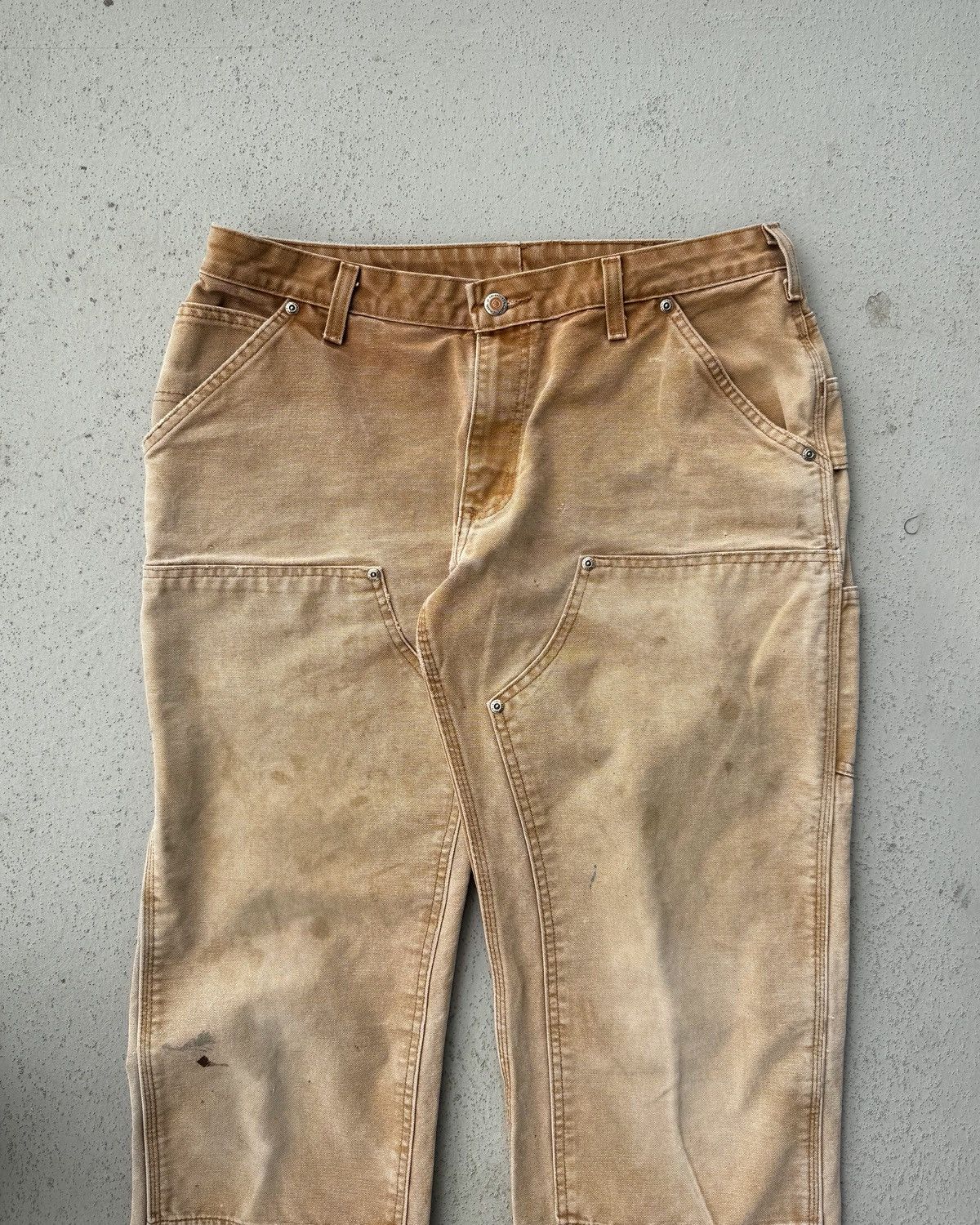 Carhartt Vintage Carhartt Double Knee Pants Beige Sun Fade 34x30 Size US 34 / EU 50 - 2 Thumbnail