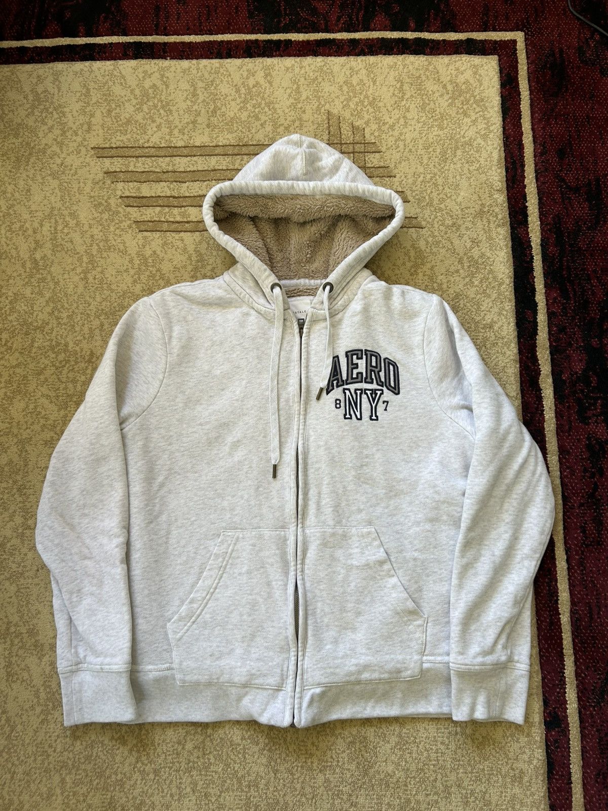 Aeropostale Fur Lined Zip Up Hoodie
