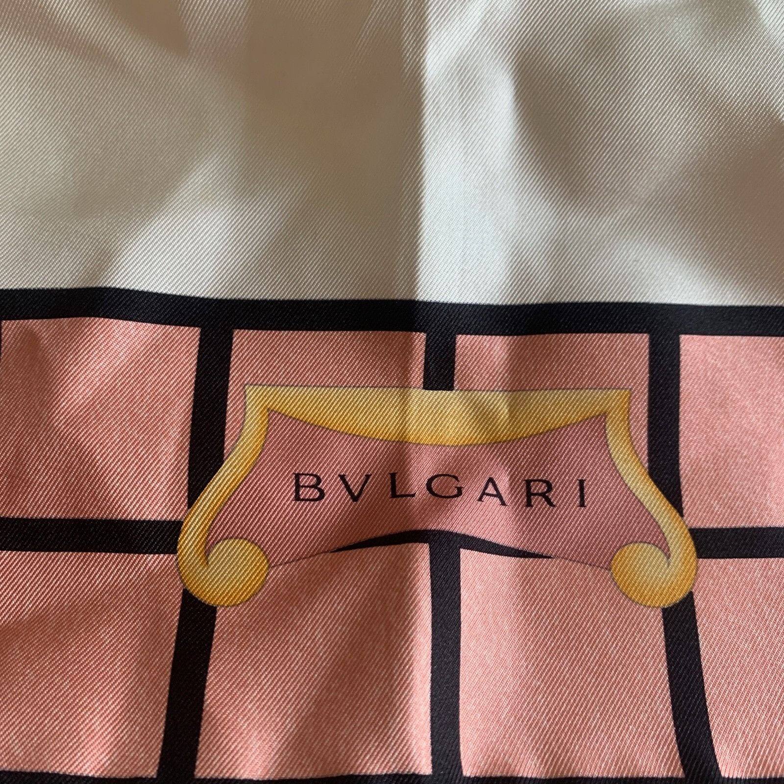 Bvlgari Bvlgari Scarf Silk Windowpane Border Gondola Print White Pin Size ONE SIZE - 2 Thumbnail