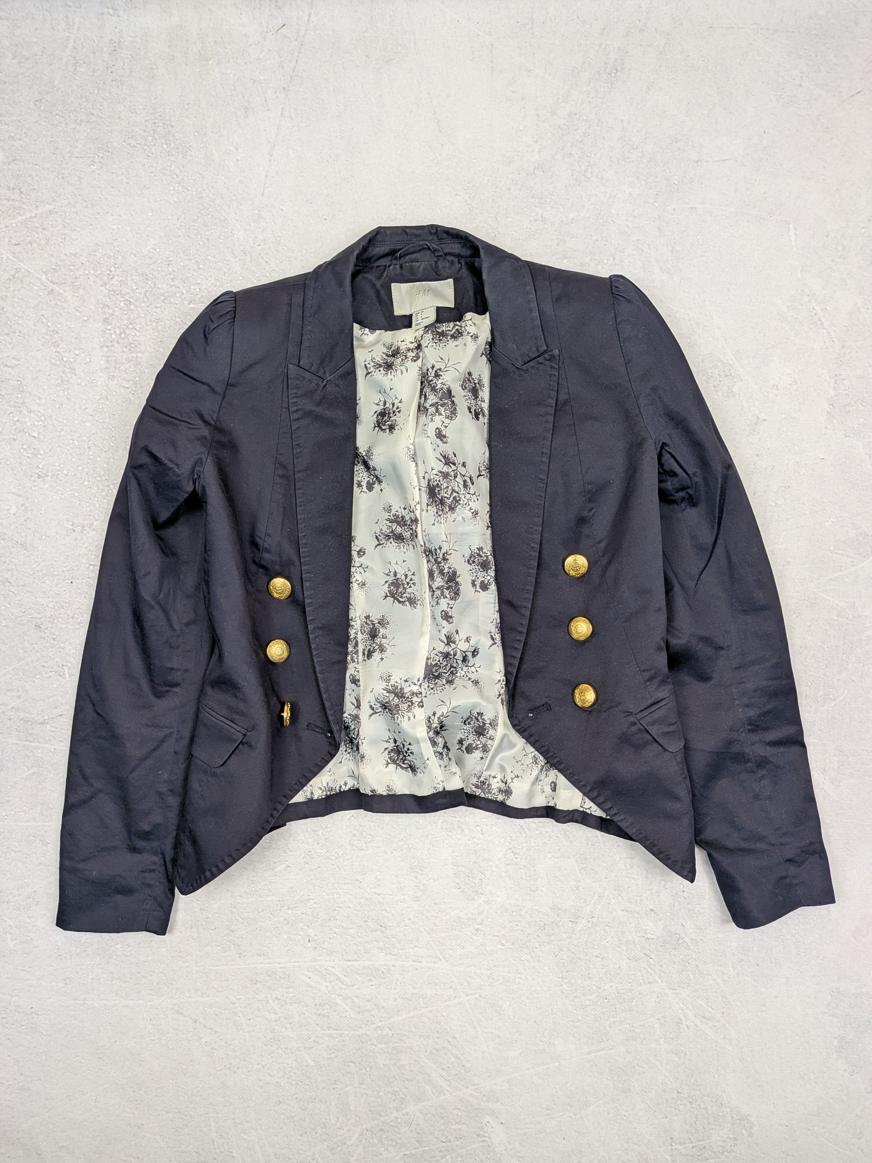 H&M H&M Navy Military Avant-garde Blazer Size 34 / XS Women Size XS / US 0-2 / IT 36-38 - 3 Thumbnail
