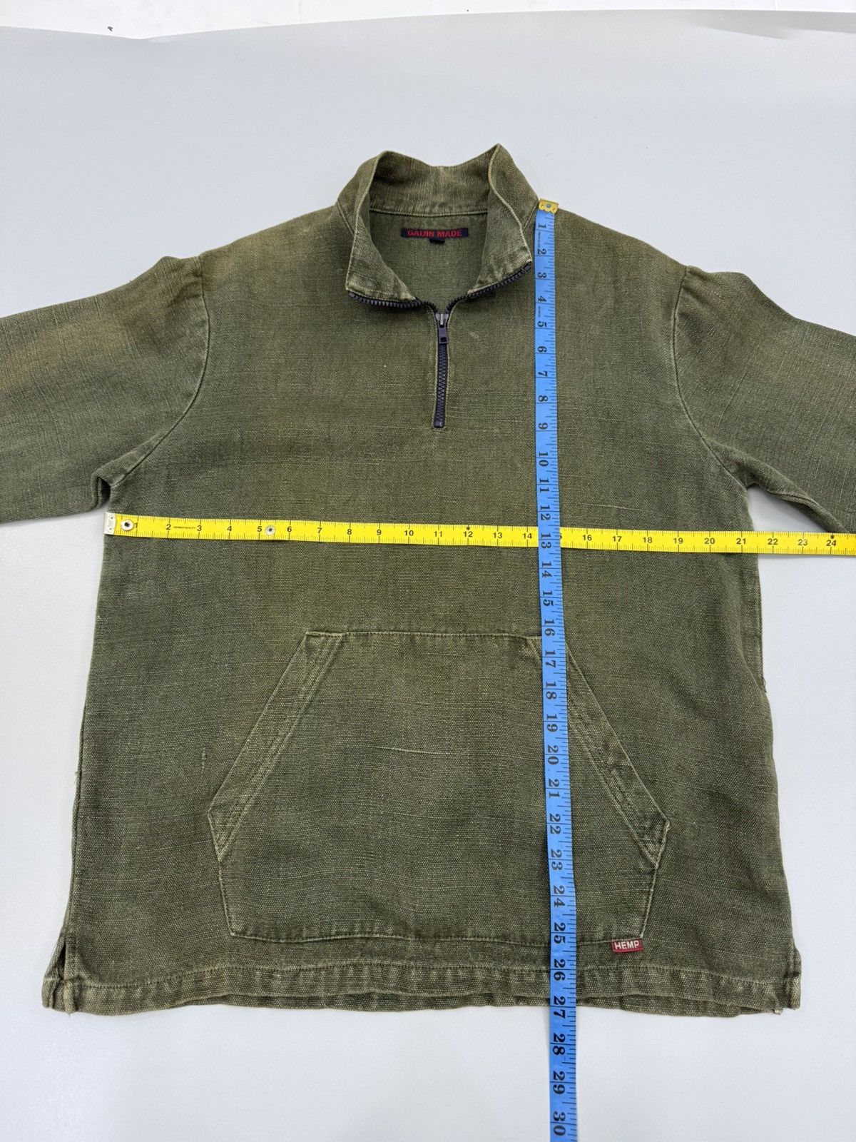 Blue Blue Japan GAIJIN MADE Handwoven Hemp Halfzip Anorak Jumper Jacket Size US M / EU 48-50 / 2 - 14 Thumbnail