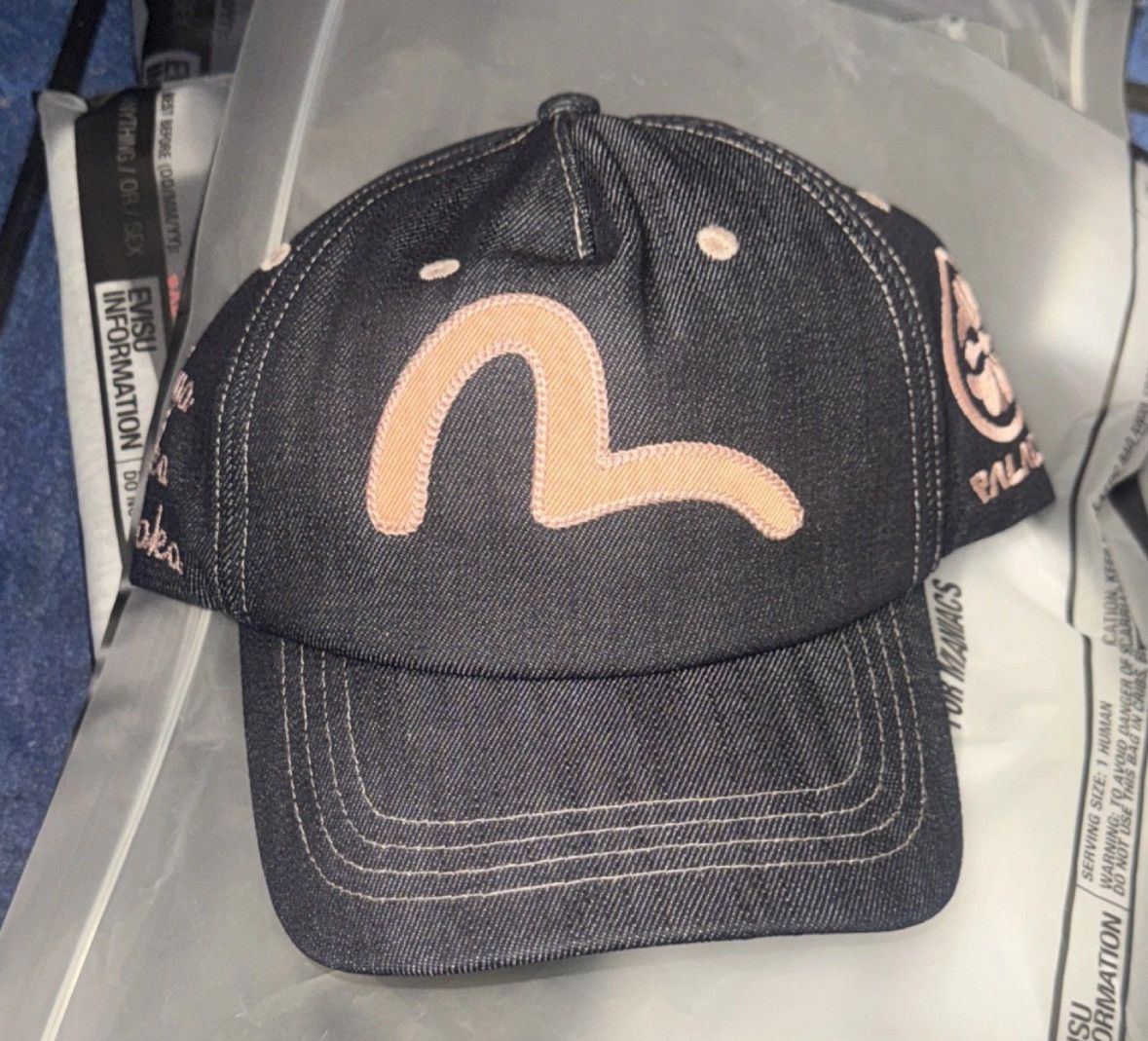Evisu × Palace Palace x Evisu Denim Mesh Trucker Cap Stone Wash