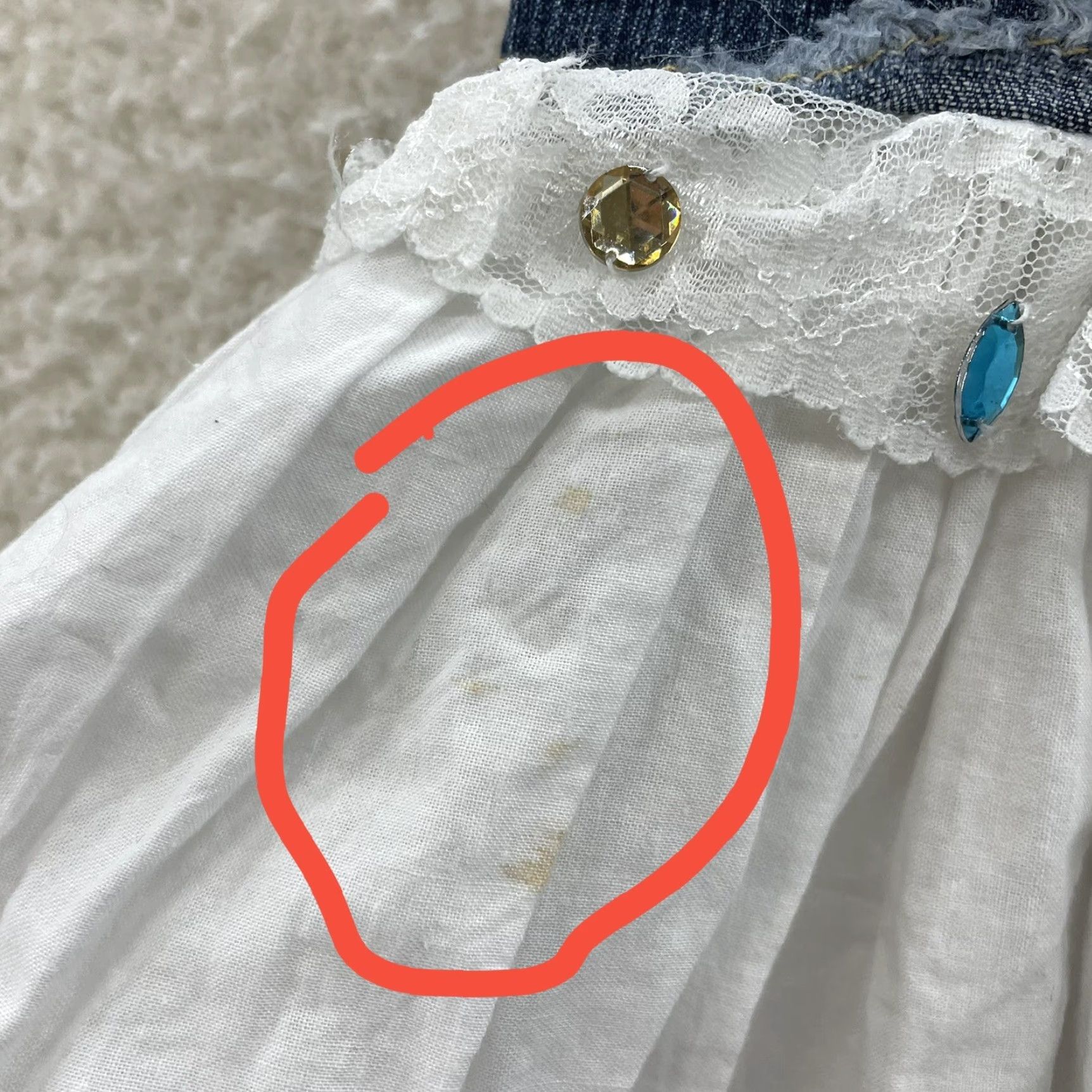 Denime VINTAGE Y2K Prairie Midi Skirt Denim White Cottagecore Coquette Fairy Women S 4 6 Small Size 27" / US 4 / IT 40 - 6 Thumbnail