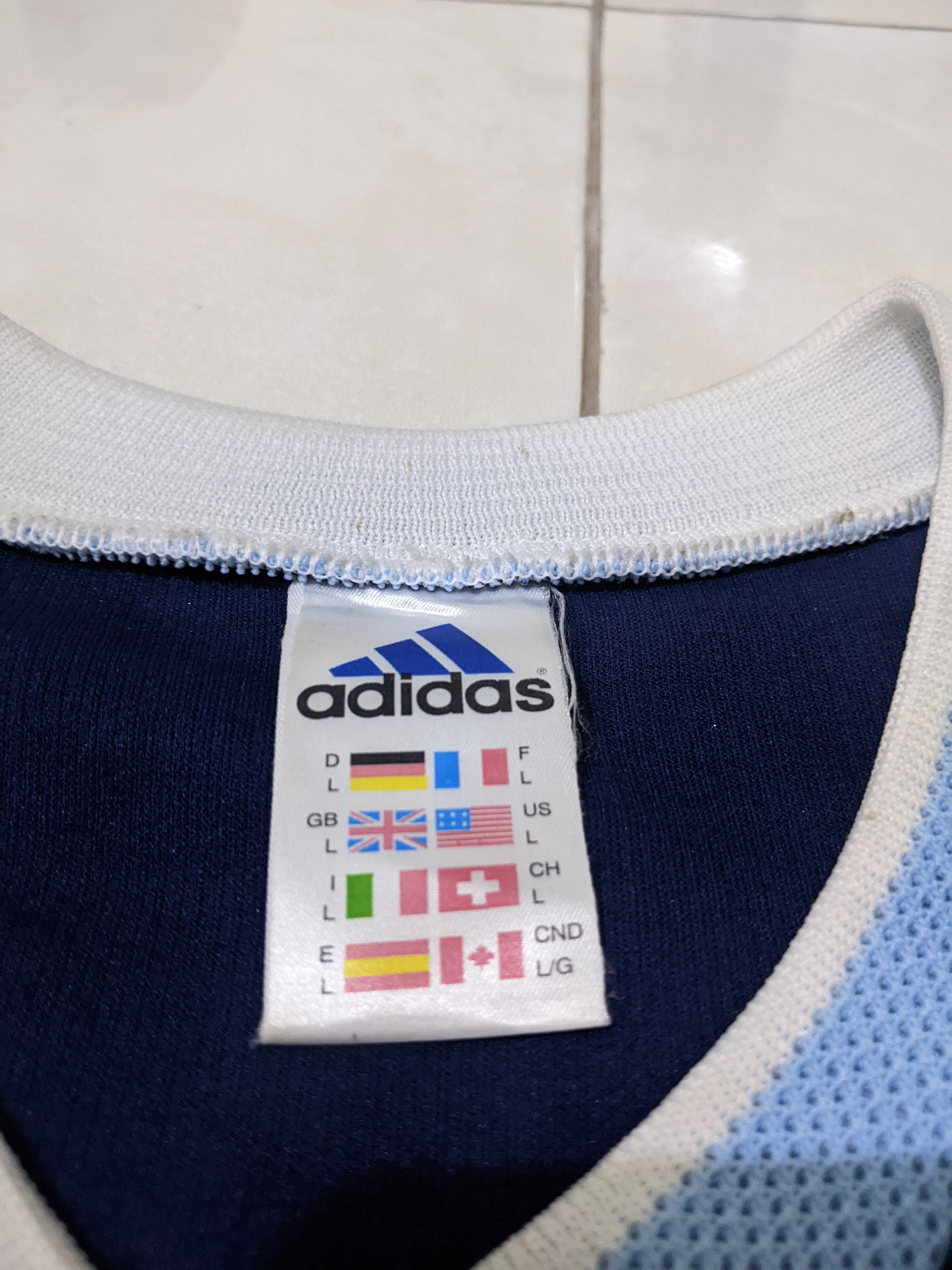 Adidas Argentina world cup 1998 Batistuta Jersey football shirt Size US L / EU 52-54 / 3 - 6 Thumbnail