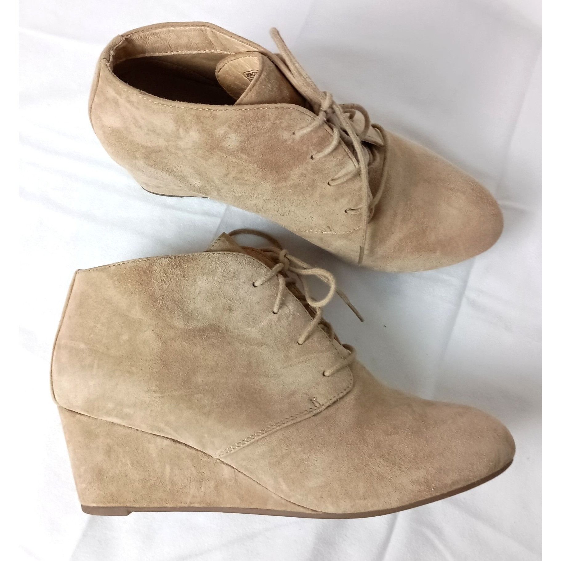 Vionic Vionic Suede Wedge Booties Lace-Up Ankle Boots Comfort Ortho ...