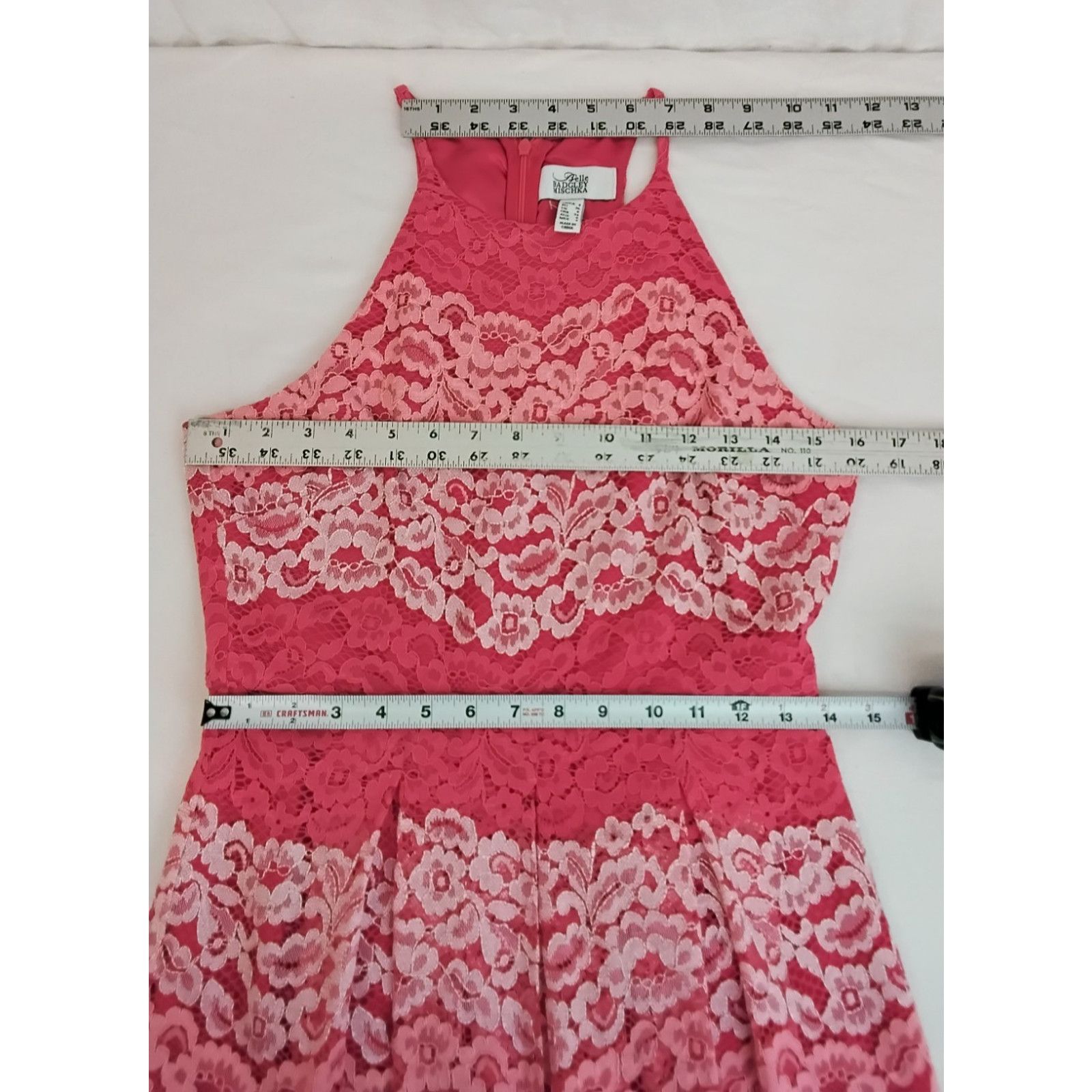 Badgley Mischka Belle Badgley Mischka Dress Women's 4 Pink Lace NWT Size S / US 4 / IT 40 - 5 Thumbnail