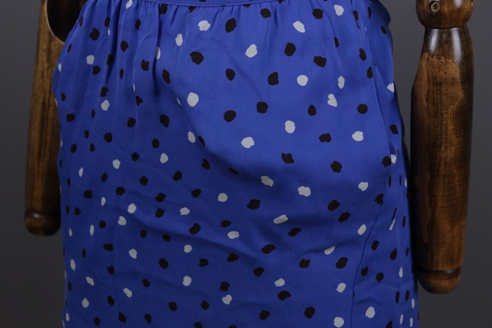 J.Crew J. Crew Blue Printed Silk Short Sleeve Dress Size 00 / XS Size L / US 10 / IT 46 - 8 Thumbnail