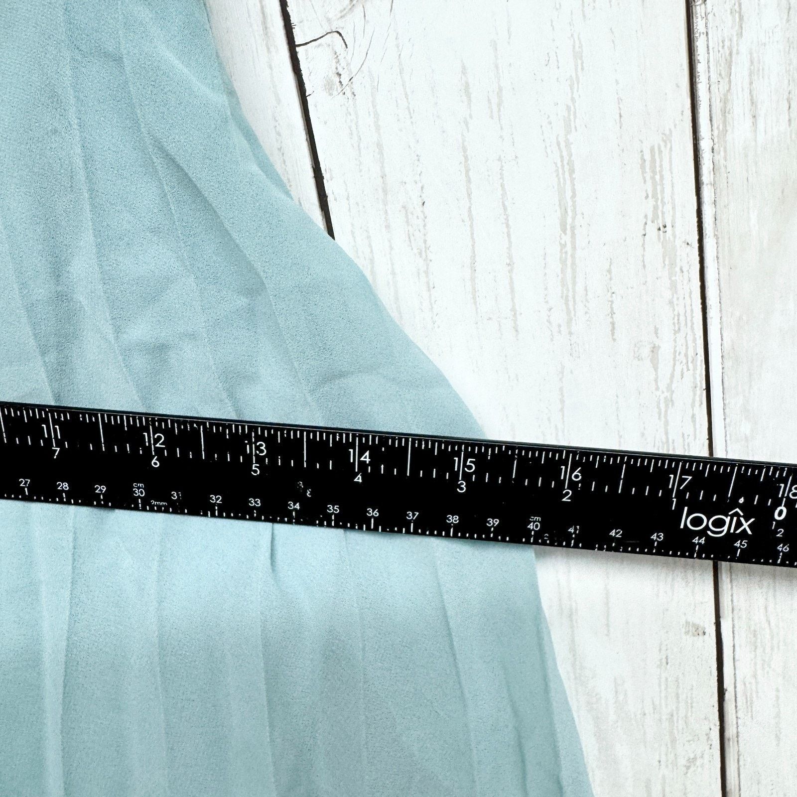 Asos ASOS Skirt Size 14 Light Blue Linen Blend Mini Side Button Size 36" / US 14 / IT 50 - 6 Thumbnail