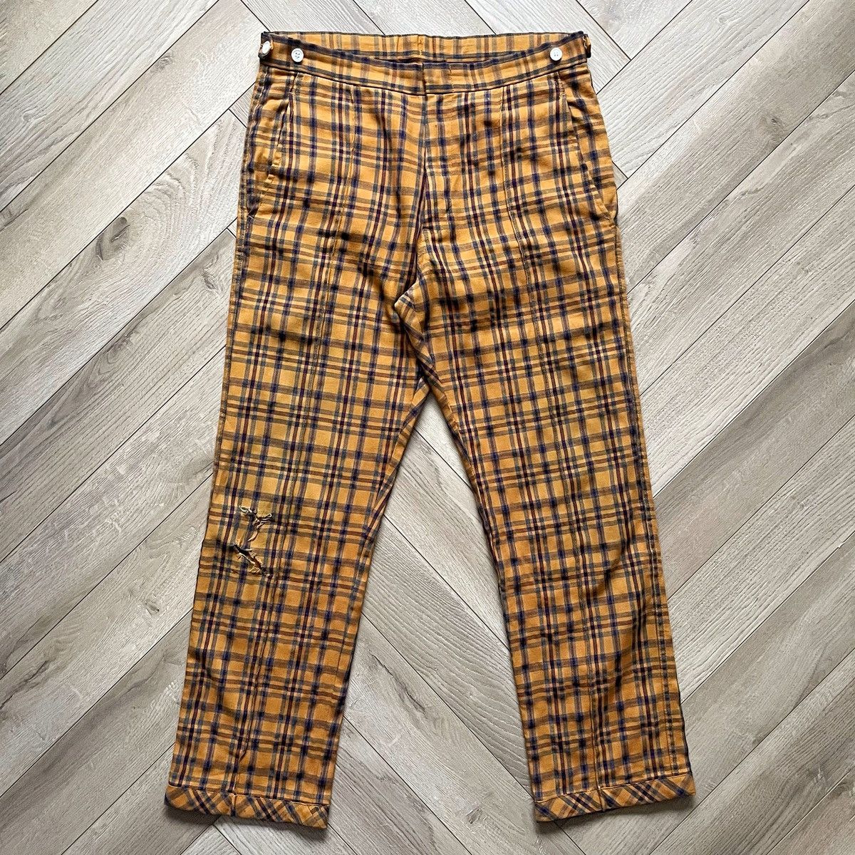 Punk Yellow Plaid Trousers Comme Des Garçons Homme Plus