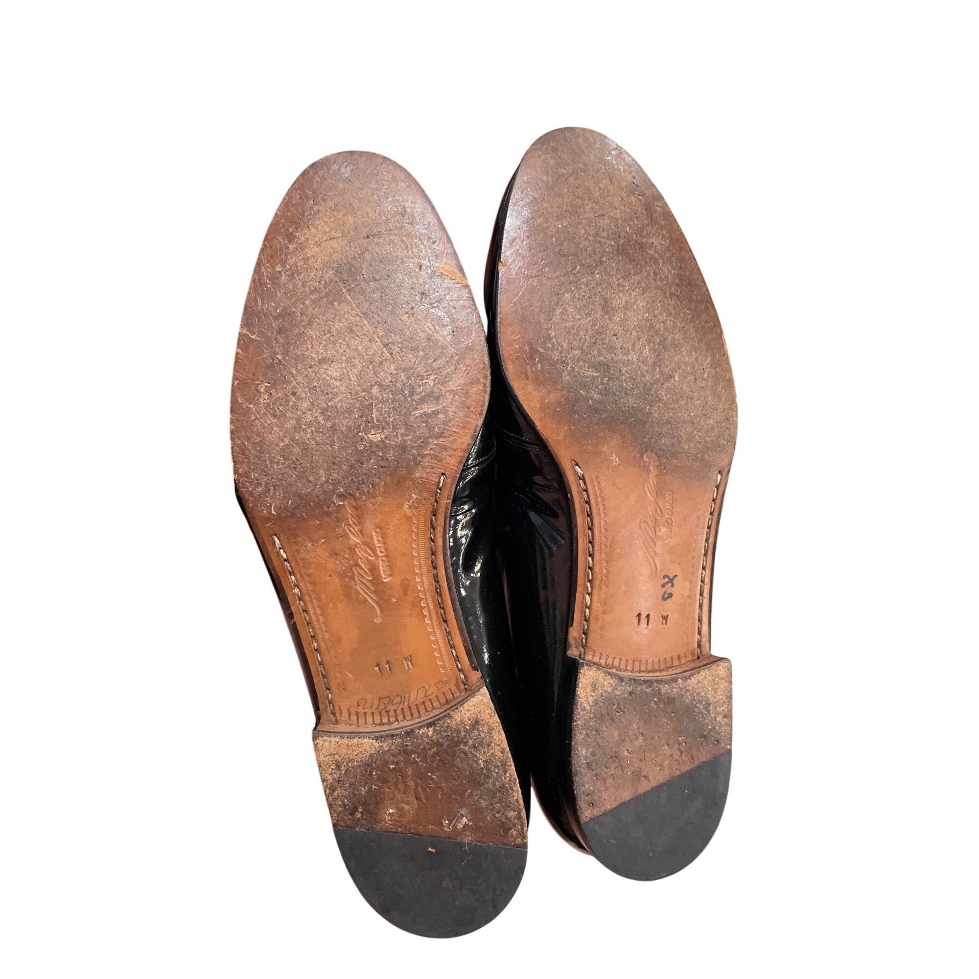 Mezlan Mezlam Mirage mens handmade black patent leather slip on loa Size US 11 / EU 44 - 5 Thumbnail