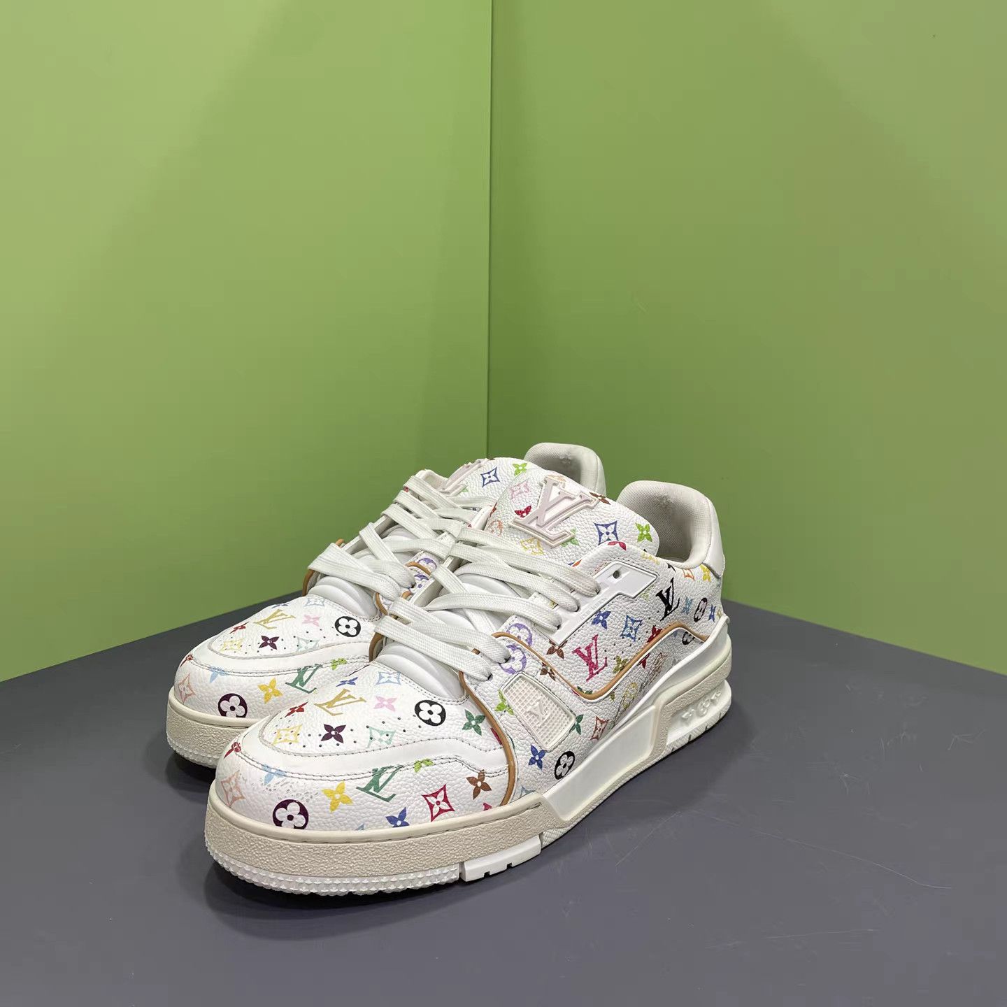 Louis Vuitton LV Trainer × Takashi Murakami White Multicolor K15 Size US 8 / EU 41 - 1 Thumbnail