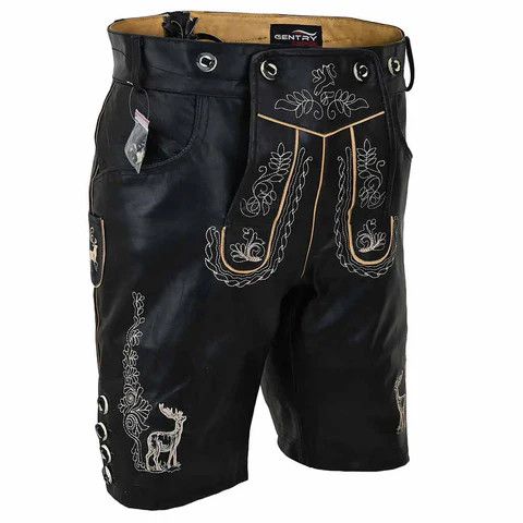 Other mens Leather Lederhosen Albert Black Size US 34 / EU 50 - 3 Thumbnail