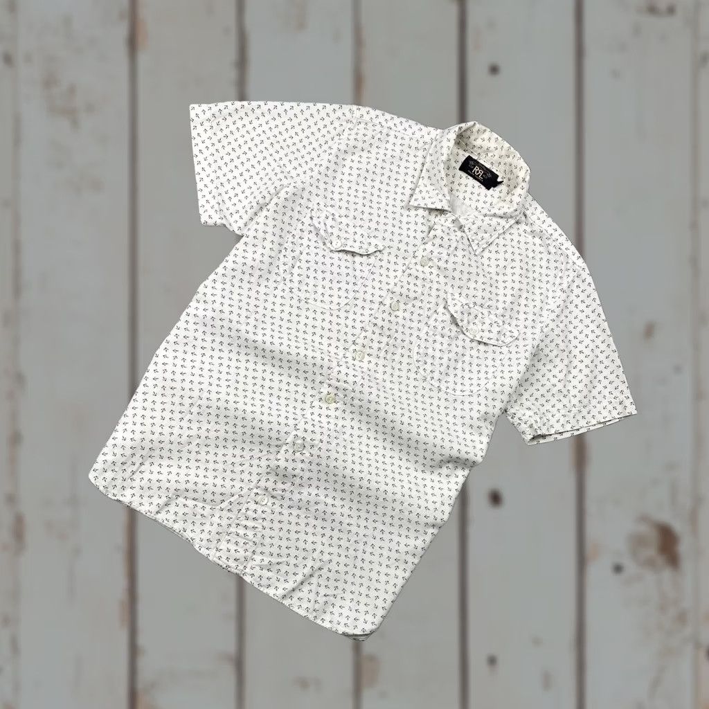 Ralph Lauren RRL Ralph Lauren Shirt Button-Up Short Sleeve Monogram Logo Men Size M White Cotton Regular Chest 57 Length 73 Shoulders 42 Size US M / EU 48-50 / 2 - 1 Thumbnail