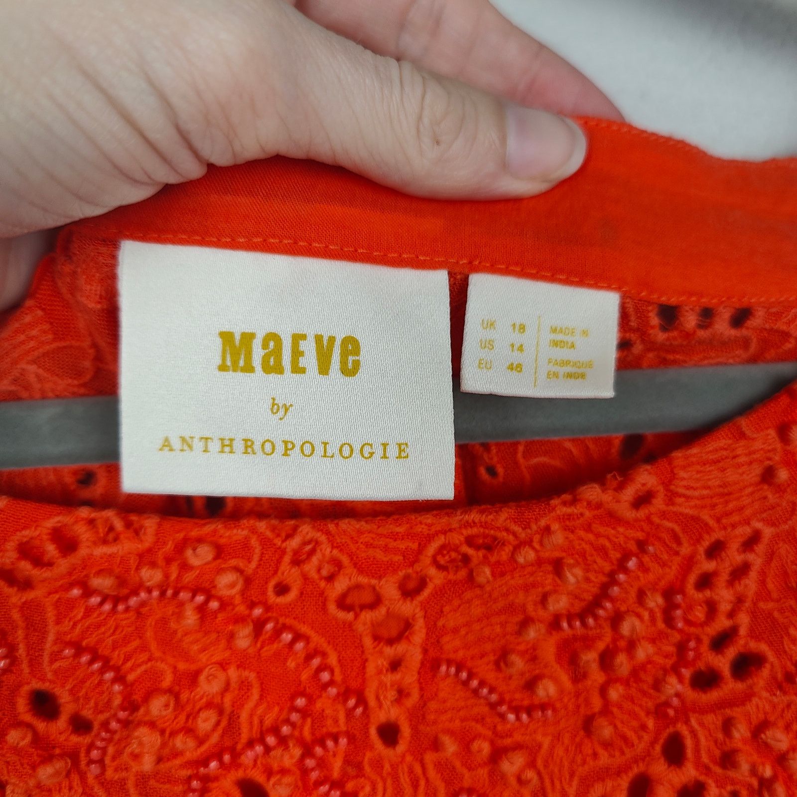 Anthropologie Anthropologie Maeve Karine Beaded Lace Top Womens 14 Orange Size XL / US 12-14 / IT 48-50 - 5 Thumbnail