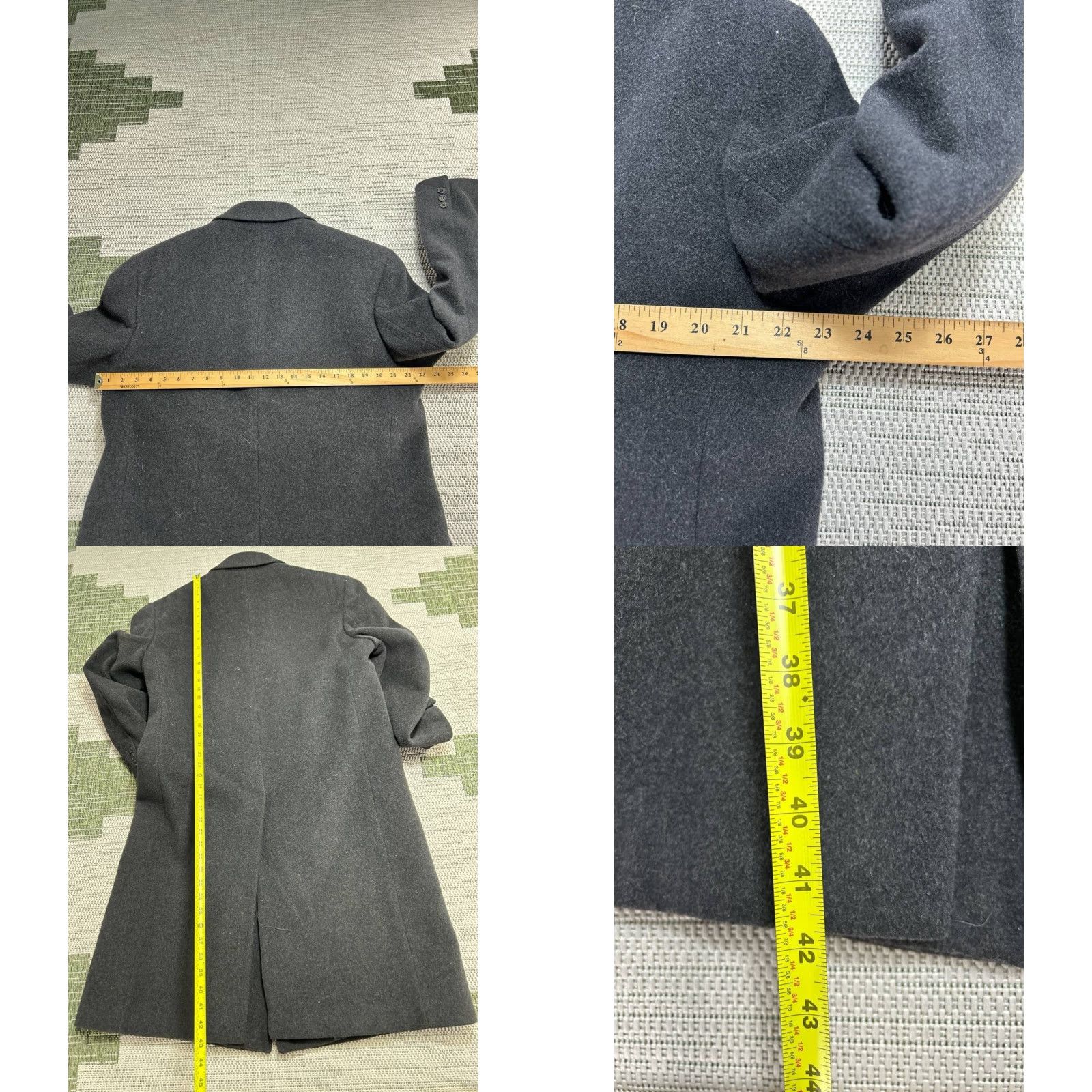 Vintage John Weitz Coat 44 Black Cashmere Notch Lapel Single Vent Casual Winter Mens Size US S / EU 44-46 / 1 - 8 Thumbnail