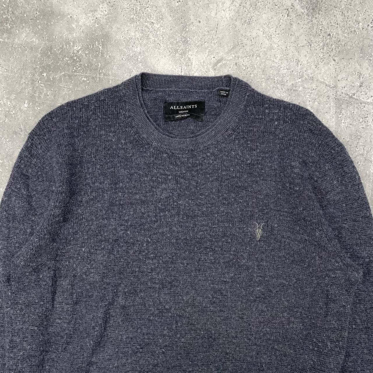 Allsaints Allsaints Merino Crew Neck Sweater Blue Size M Size US M / EU 48-50 / 2 - 2 Thumbnail