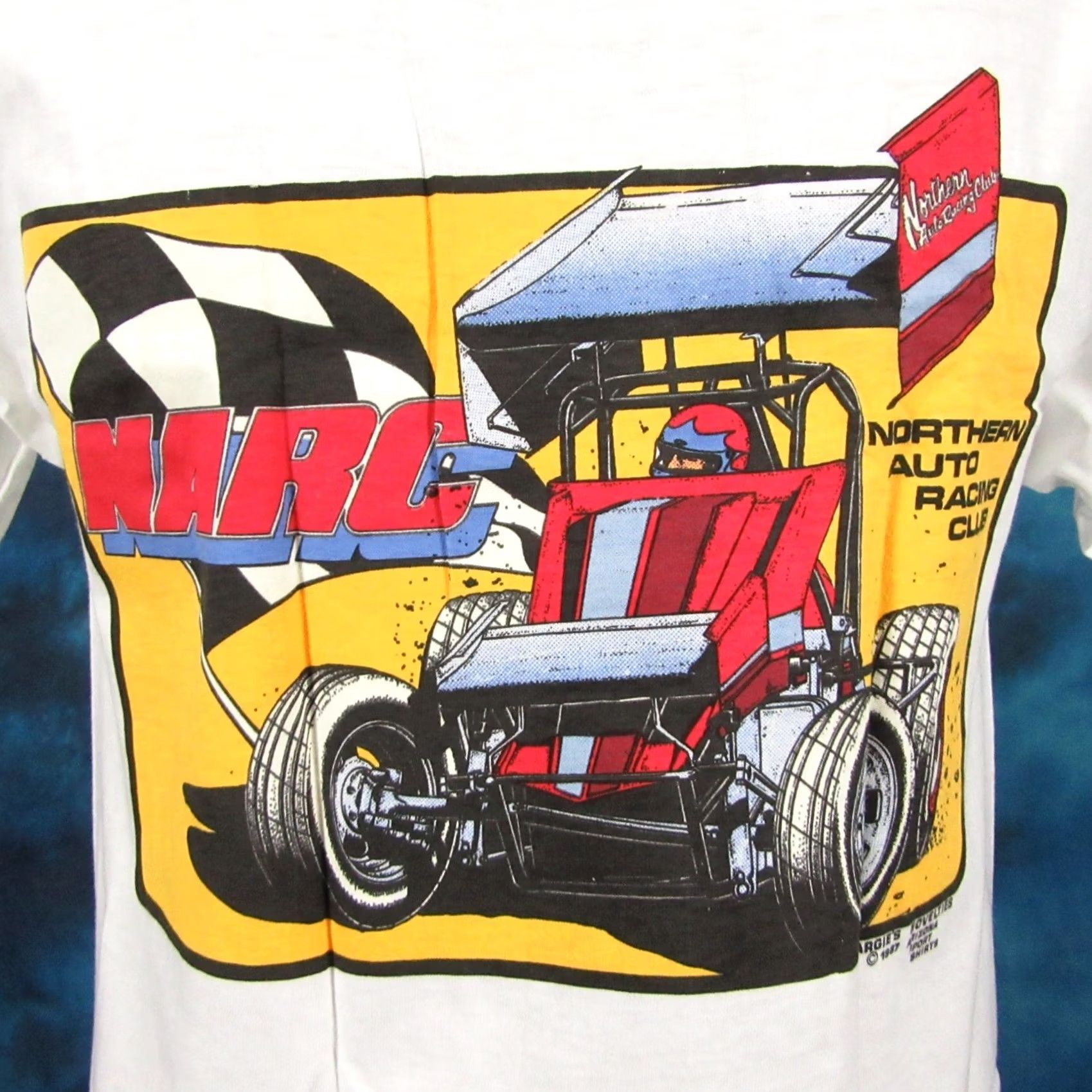 Hanes NOS vintage 80s NARC SPRINT CAR RACING BACKIN IT T-Shirt S/M single stitch Hanes Mens Cotton White 80s Cars Size US S / EU 44-46 / 1 - 5 Thumbnail