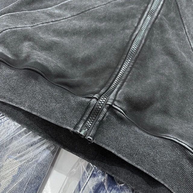 Designer Unique Design Vintage Black Washed Zipper Hoodie Size US M / EU 48-50 / 2 - 5 Thumbnail
