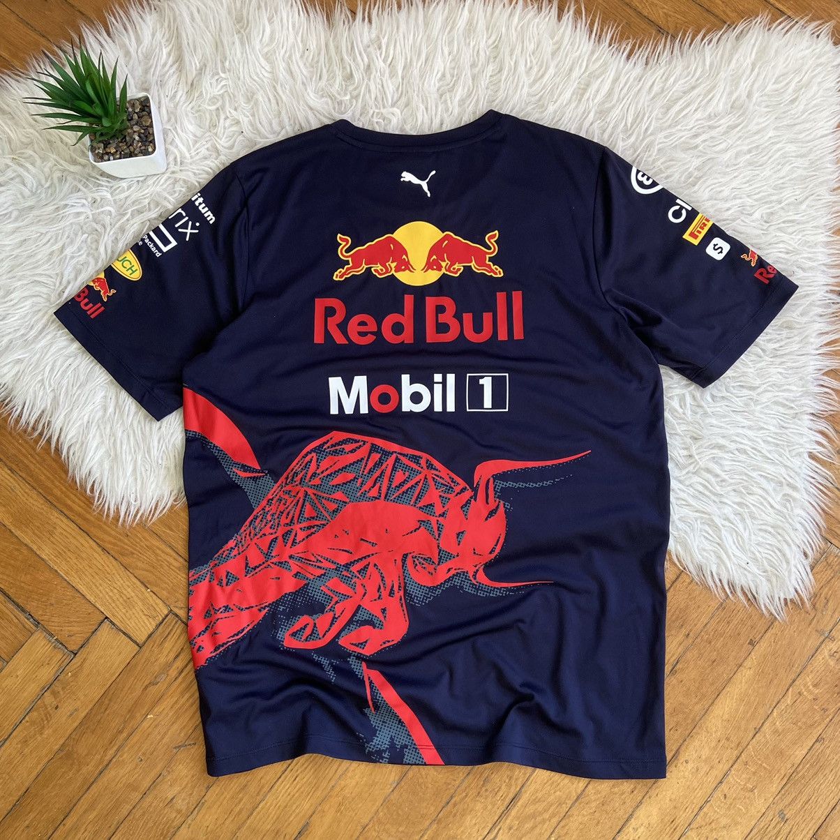 Red Bull 📌 Vintage Red Bull Big Logo Puma Racing Blokecore Jersey Tee Size US M / EU 48-50 / 2 - 2 Thumbnail