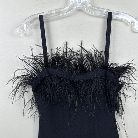 Staud STAUD feather trim black mini dress xs Size XS / US 0-2 / IT 36-38 - 4 Thumbnail