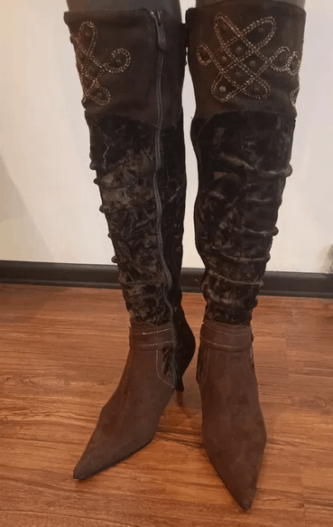 Other Brown High heel boots US sz 6.5 Size US 6.5 / IT 36.5 - 3 Thumbnail