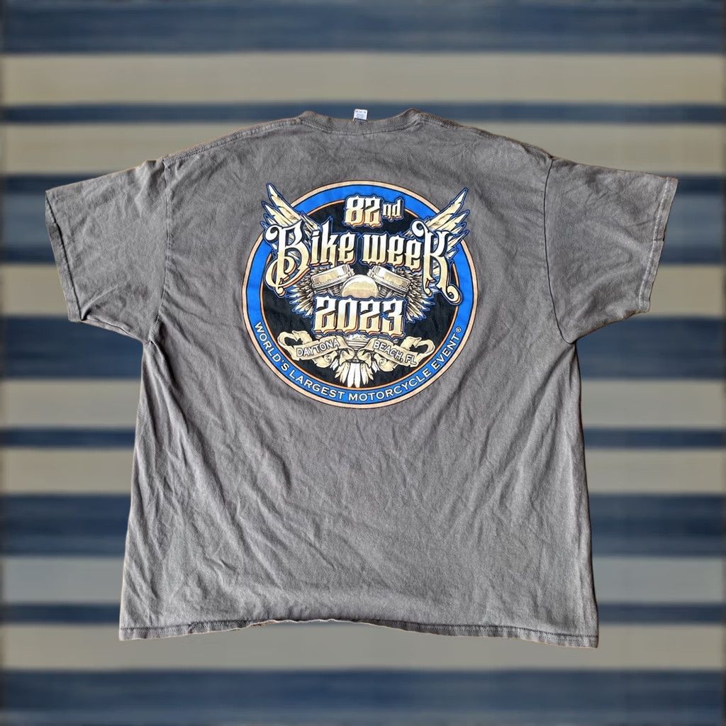 Gildan VINTAGE Harley Davidson T-Shirt Boat Bike Week Daytona Beach 82nd 2XL Gray Short Sleeve Crew Neck Graphic Print Men's Mens Size US XXL / EU 58 / 5 - 1 Thumbnail