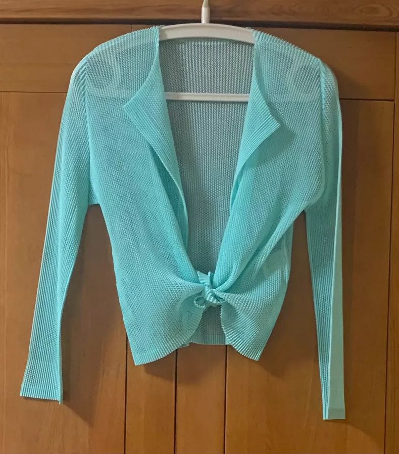 Issey Miyake issey miyake size:3 Blue-green cardigan 2505-Nextarrow Size XXS / US 00 / IT 34 - 1 Thumbnail
