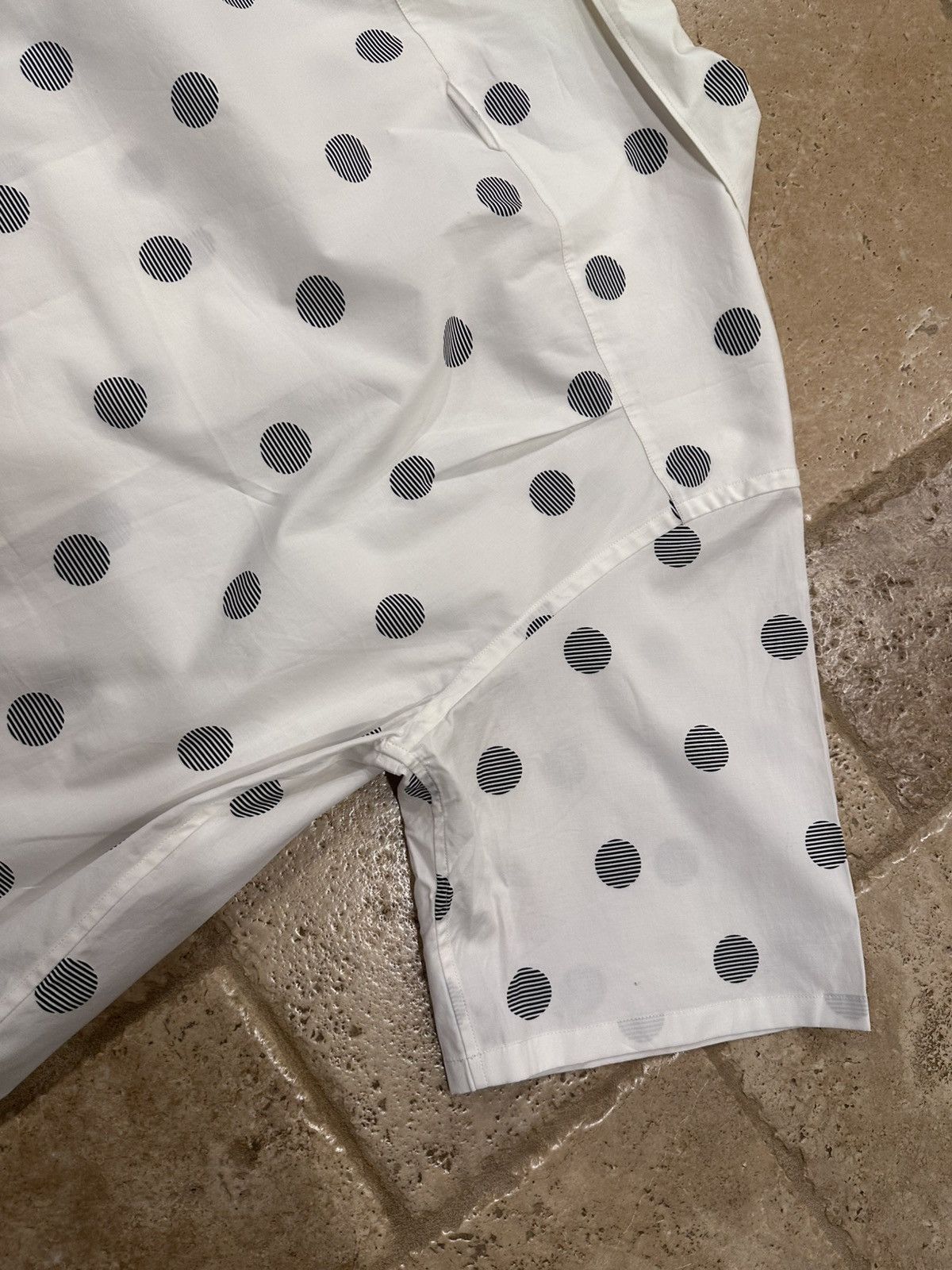 Prada Prada Polka-Dot White Triangle Logo Bowling Button Up Shirt Size US M / EU 48-50 / 2 - 10 Thumbnail