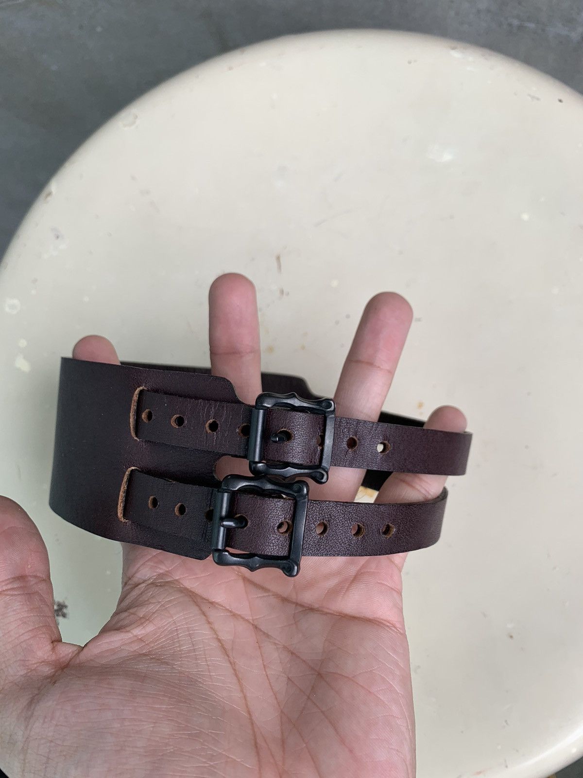 Number (N)ine SS07 Double Strapped Leather Bangle Size ONE SIZE - 6 Thumbnail