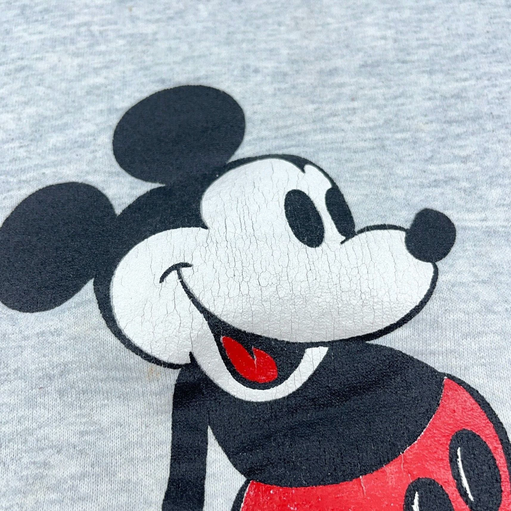 Jerzees VINTAGE Disney Sweatshirt Men Large Gray Crew Neck Sweater USA 80s 90s Mickey Size US XL / EU 56 / 4 - 4 Thumbnail