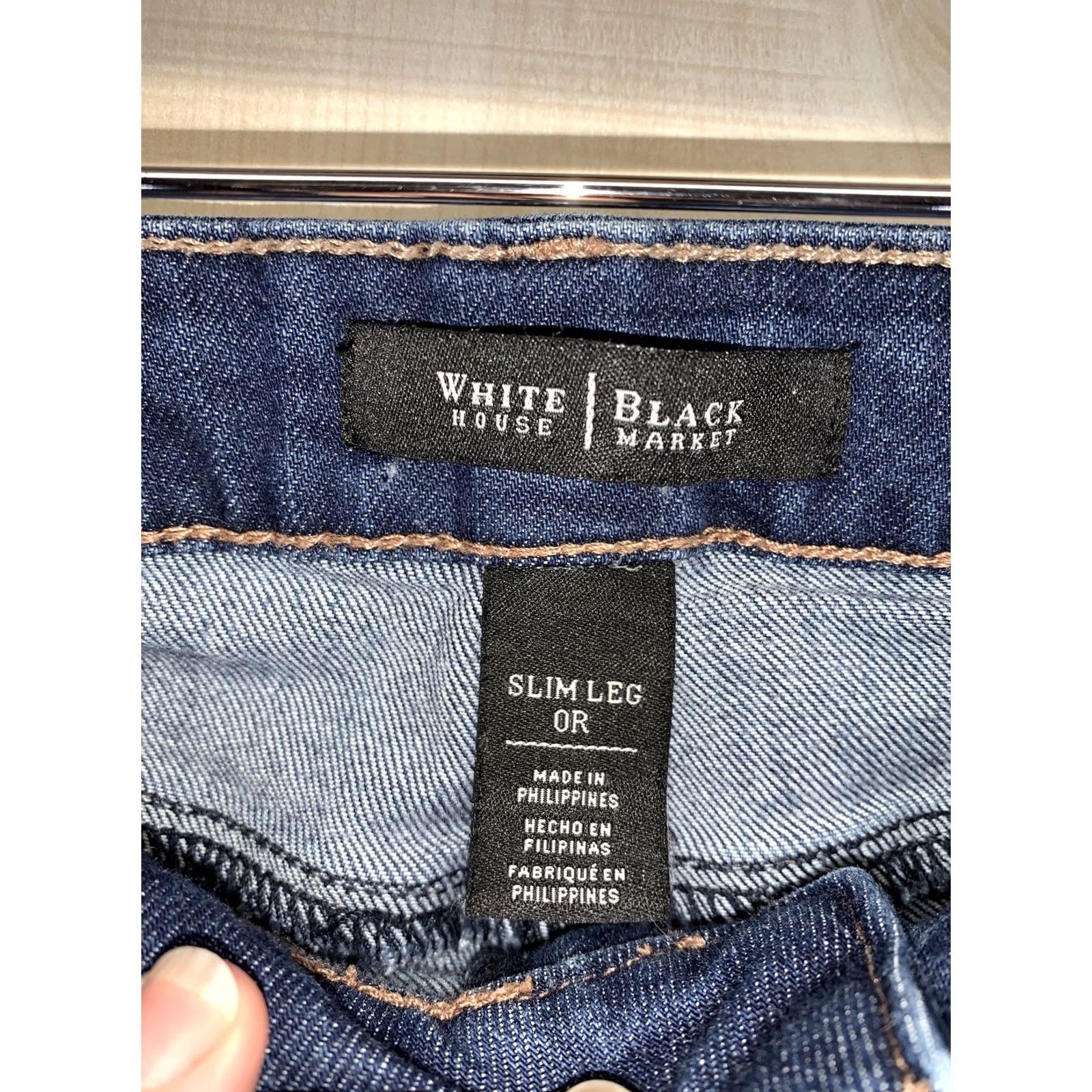White House Black Market White House Black Market Jeans Womens Slim Leg Stretch Denim Skinny Size 0 Blue Regular 0r Mens Womens Boys Girls Size 25" / US 0 / IT 36 - 5 Thumbnail