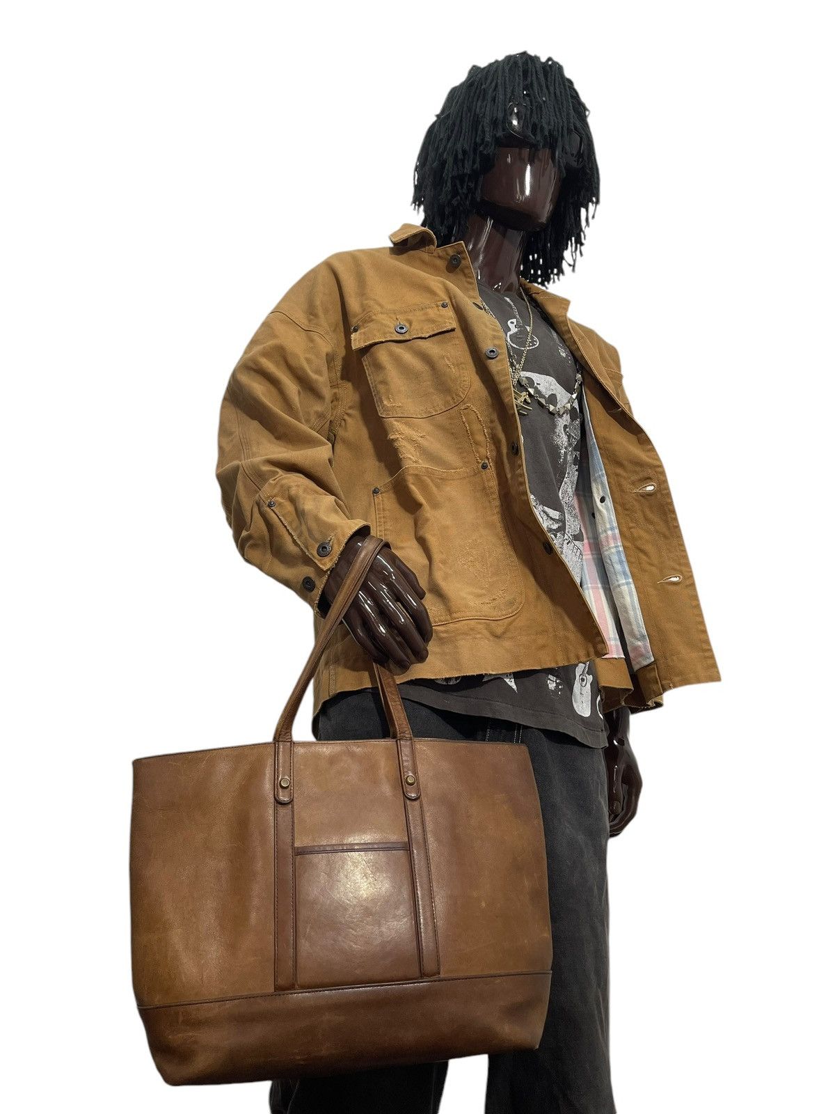 Genuine Leather Full Leather Patina Unknown Japan Tote Shoulder Bag 1🟩2 Size ONE SIZE - 3 Thumbnail