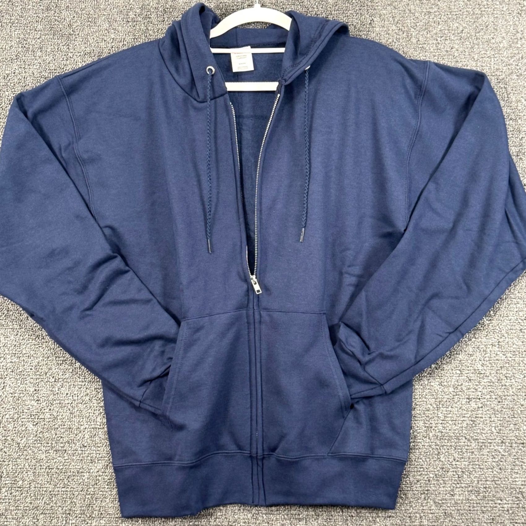 Hanes Hanes Mens S Zip Hoodie Navy Blue Ultimate Cotton Heavyweight Fleece Basics Size US S / EU 44-46 / 1 - 2 Thumbnail