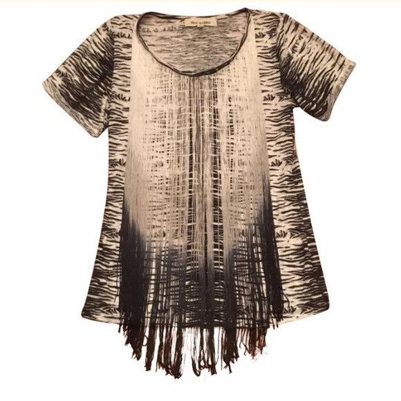 Steve Madden Steve Madden Animal print ombré fringe shirt top Size M / US 6-8 / IT 42-44 - 2 Thumbnail