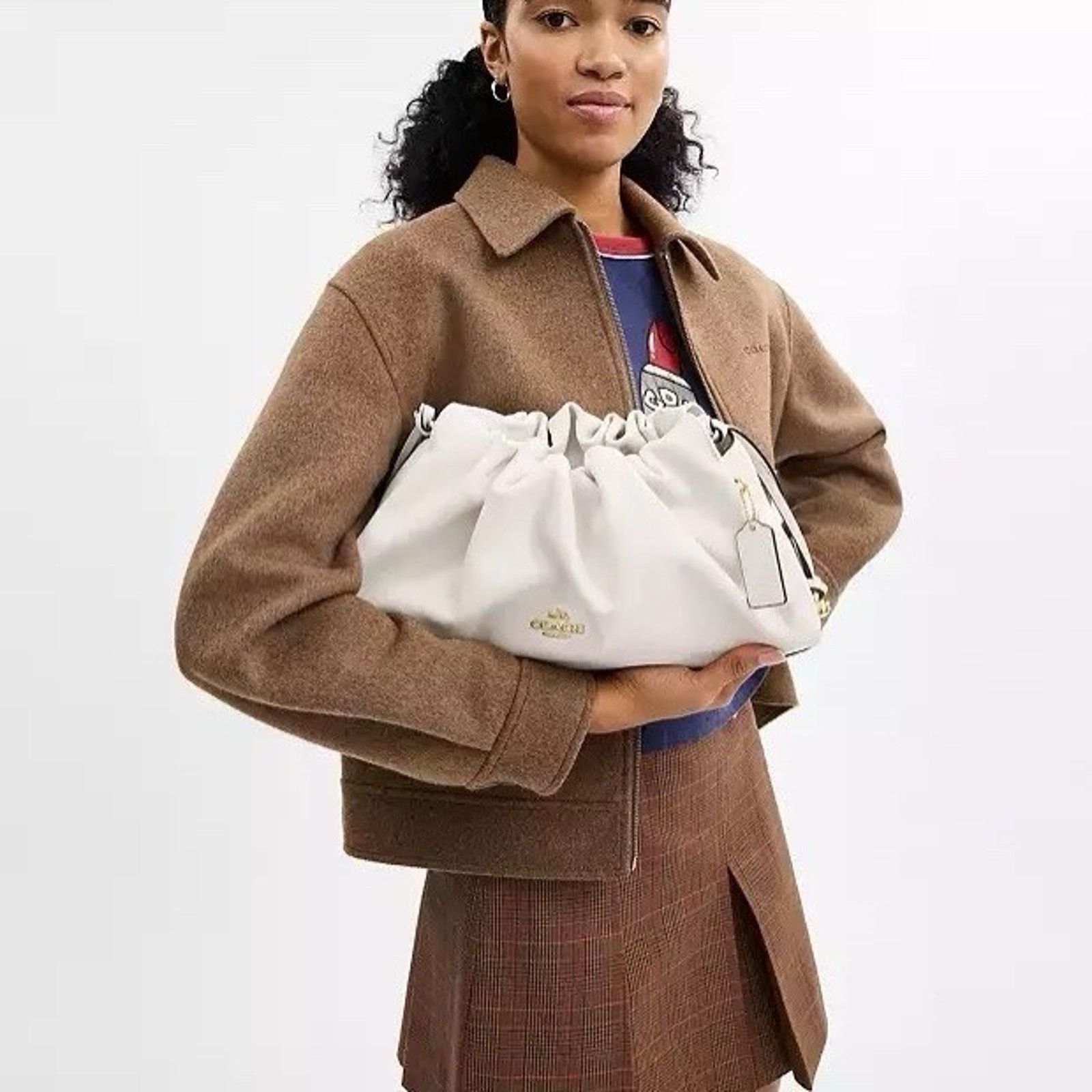 Coach NWT Coach Faye Large Shoulder Bag CCE68 Gold/Chalk Size ONE SIZE - 17 Thumbnail
