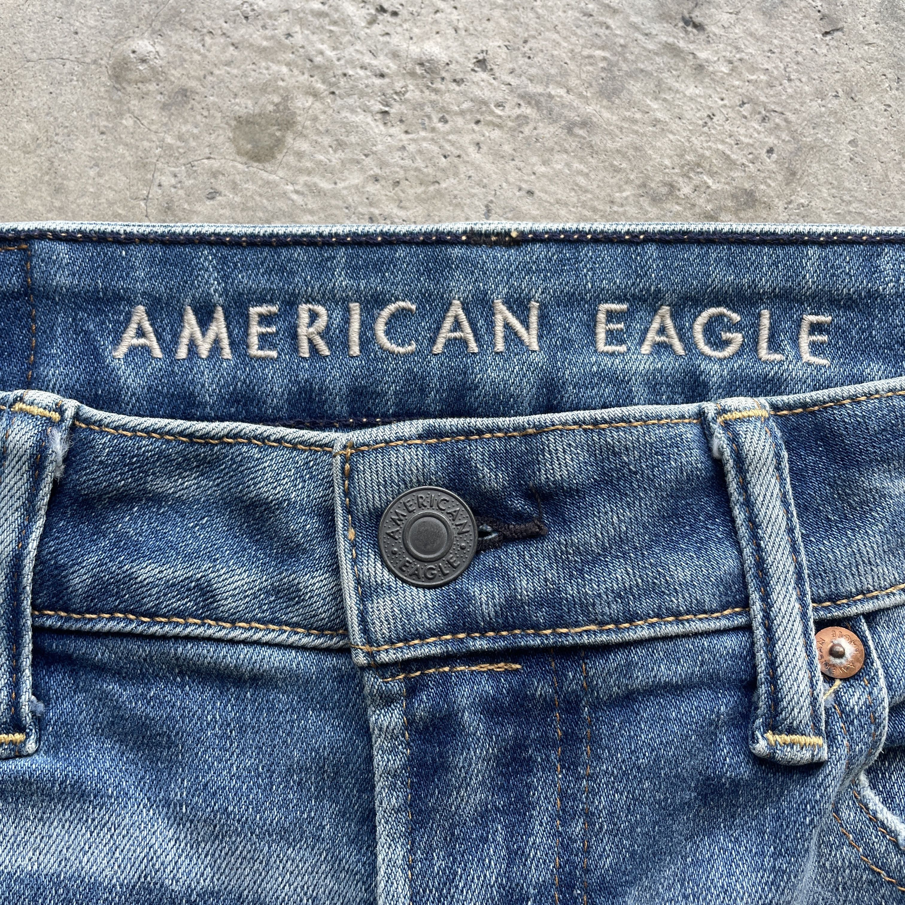 American Eagle Outfitters VINTAGE AMERICAN EAGLE DENIM DISTRESSED RIPPED PANTS JEANS Size US 31 - 6 Thumbnail