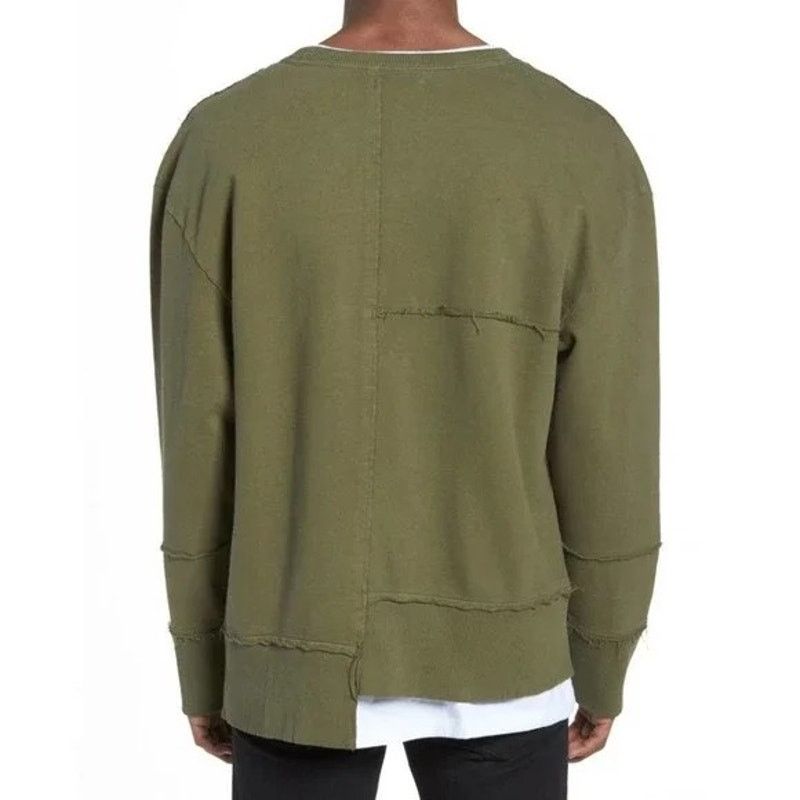 The Rail The Rail | Olive Green Asymmetrical Patch Sweatshirt | Large Size US L / EU 52-54 / 3 - 2 Thumbnail