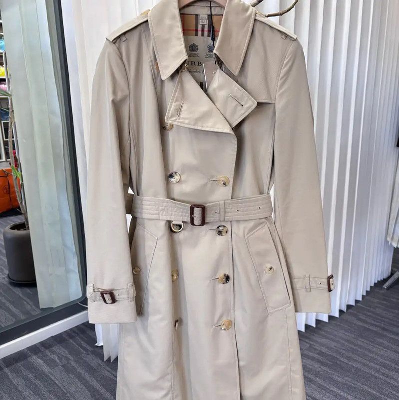 Burberry Burberry Women's Khaki Cotton Trench Coat Size L / US 10 / IT 46 - 1 Thumbnail