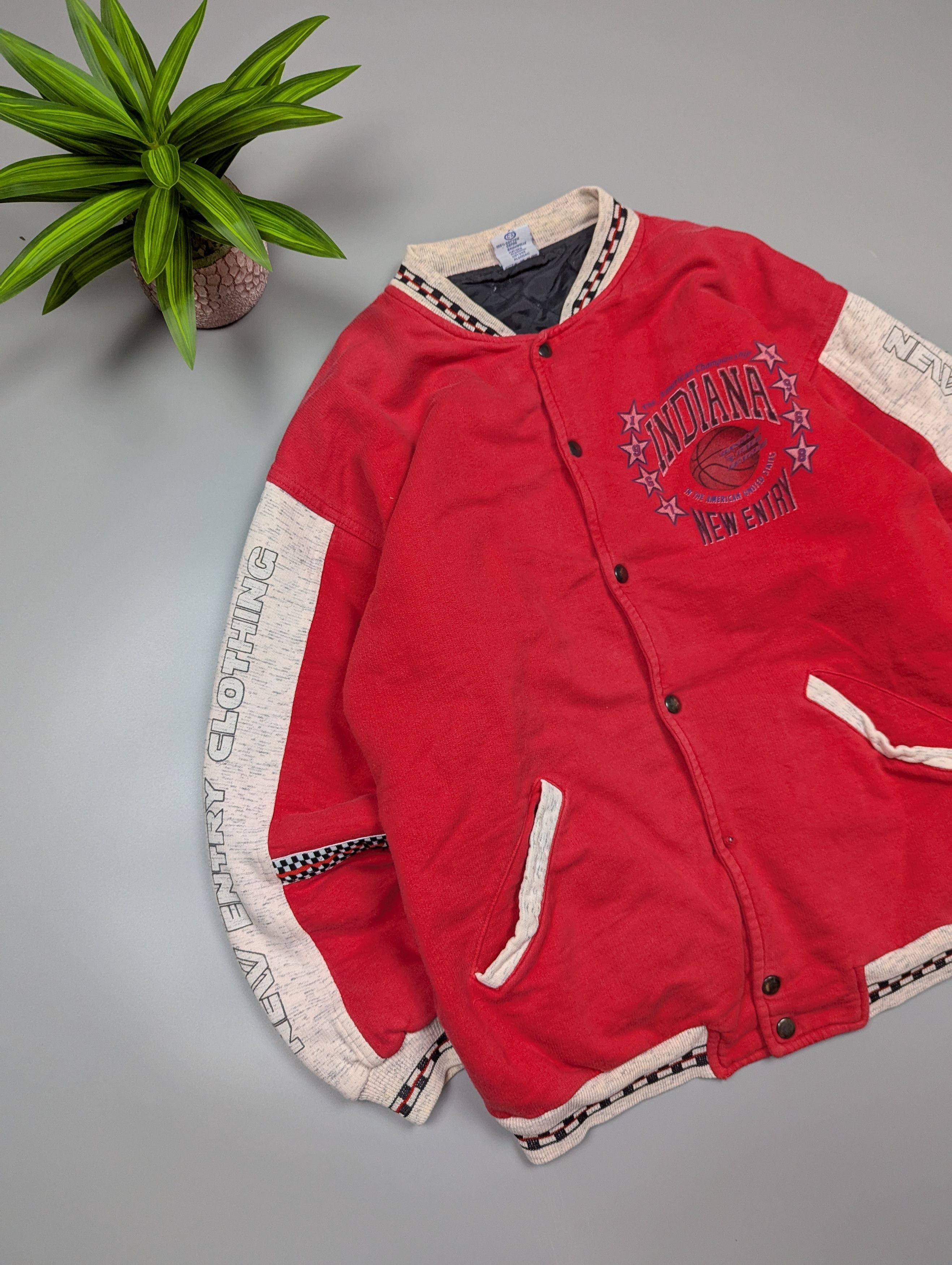 Vintage VTG Indiana Bomber Jacket M 90s Red Basketball Size US M / EU 48-50 / 2 - 5 Thumbnail