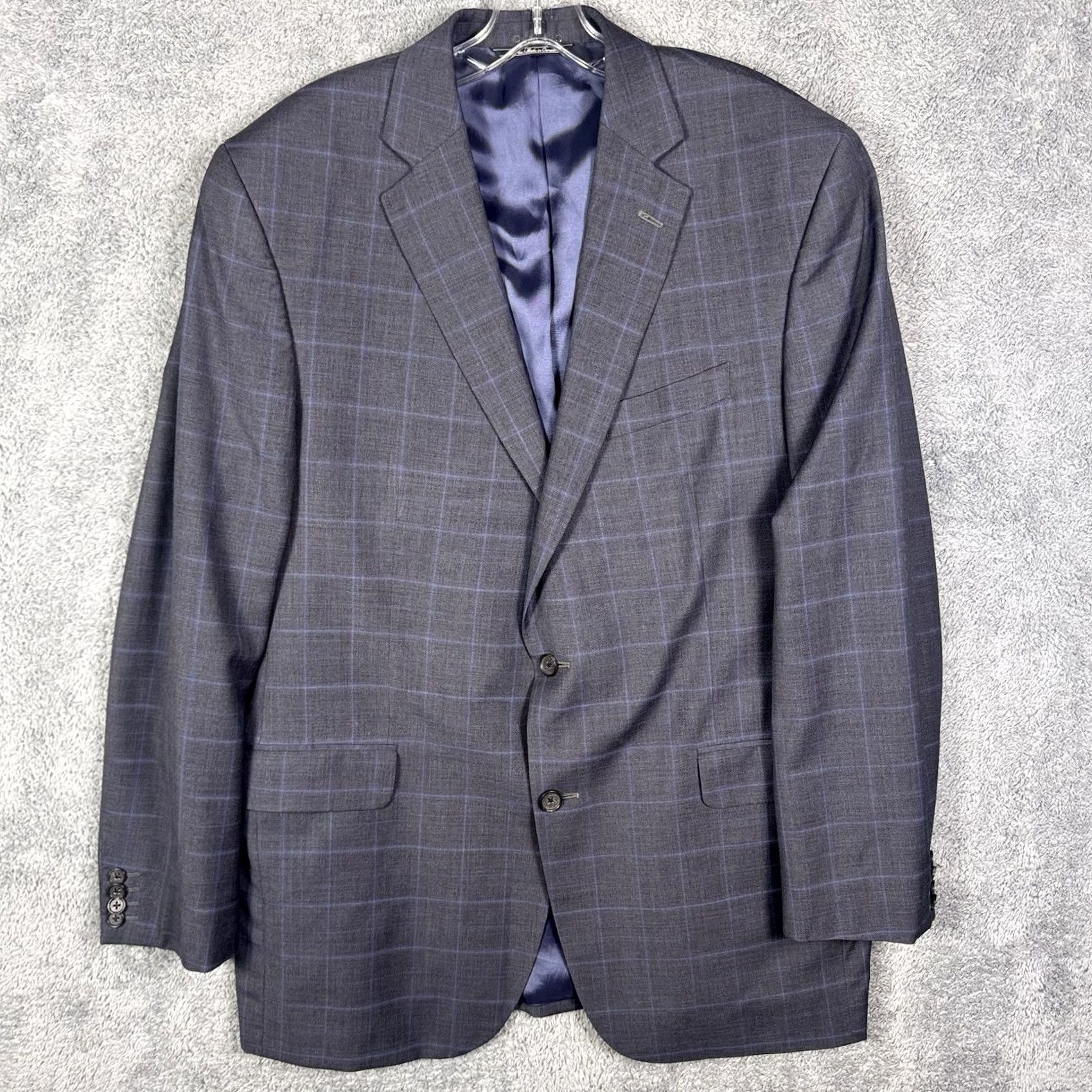 Jack Victor Jack Victor Loro Piana Suit Men 42R 37R Super 120s Wool Windowpane Luxor CT 2pc Size 42R - 2 Thumbnail