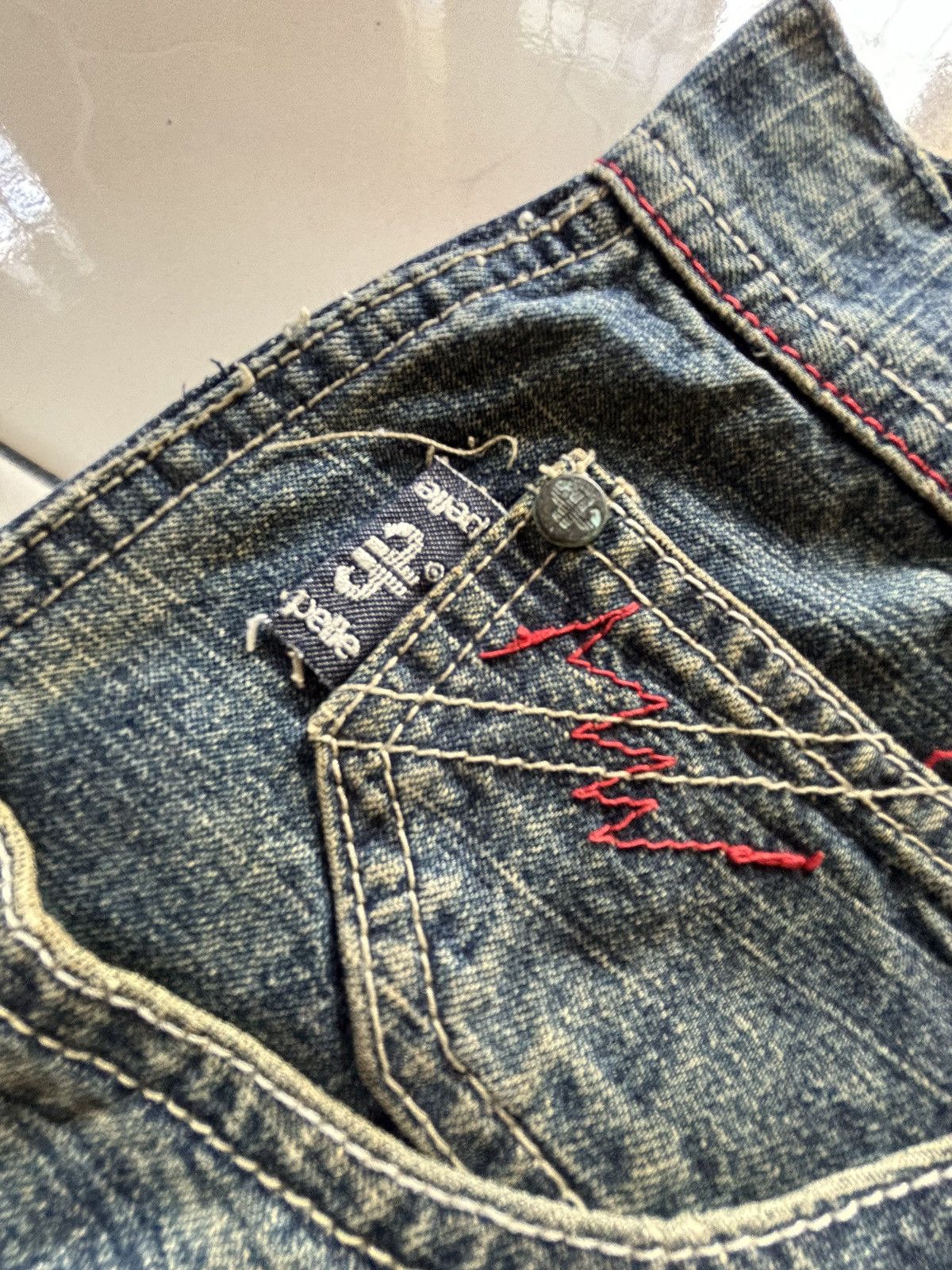 Pelle Pelle Pelle Pelle Mud Wash Baggy Patchwork Denim Jeans Size US 32 / EU 48 - 14 Thumbnail