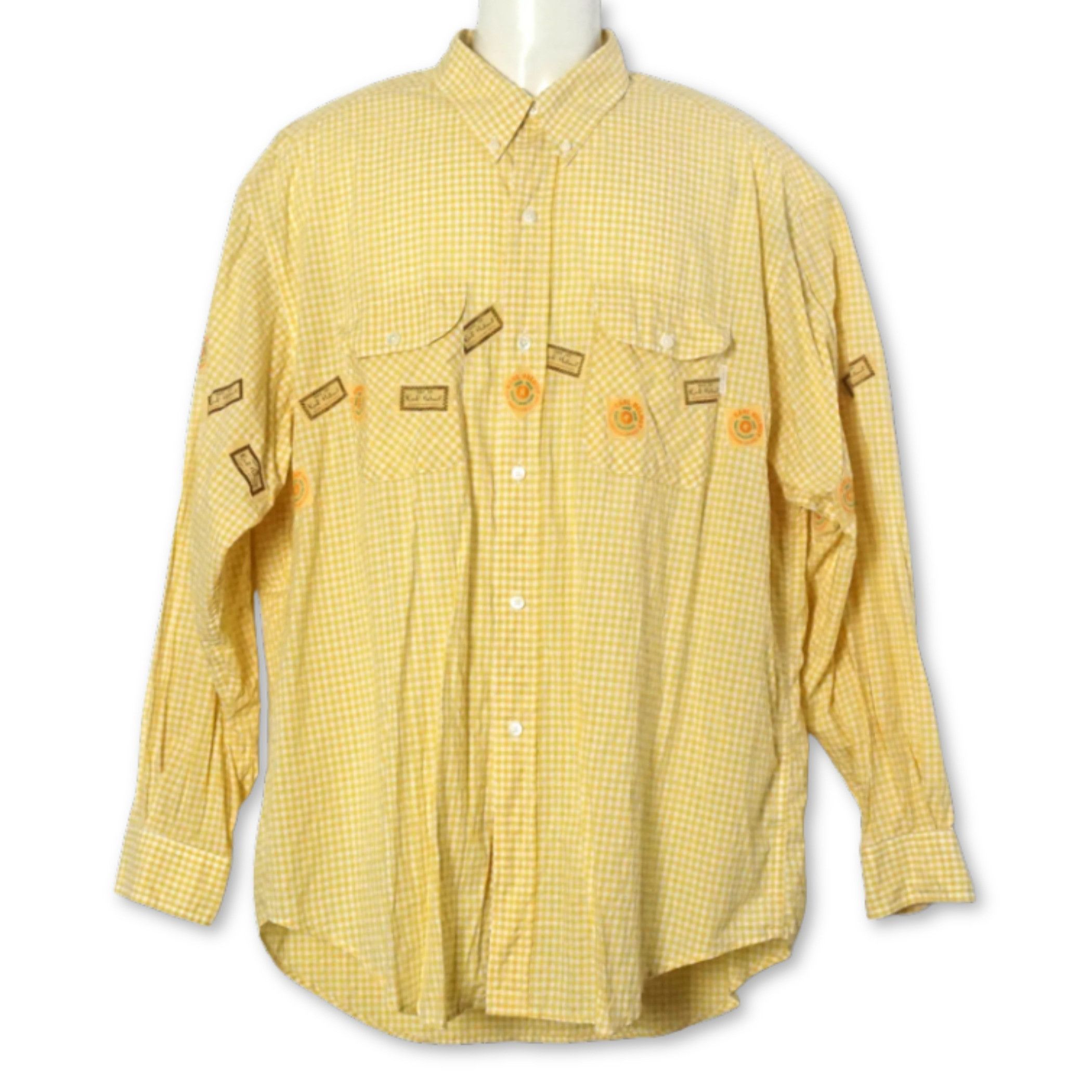 Karl Helmut Karl Helmut Yellow Check Shirt With Patches Size US XXL / EU 58 / 5 - 9 Thumbnail