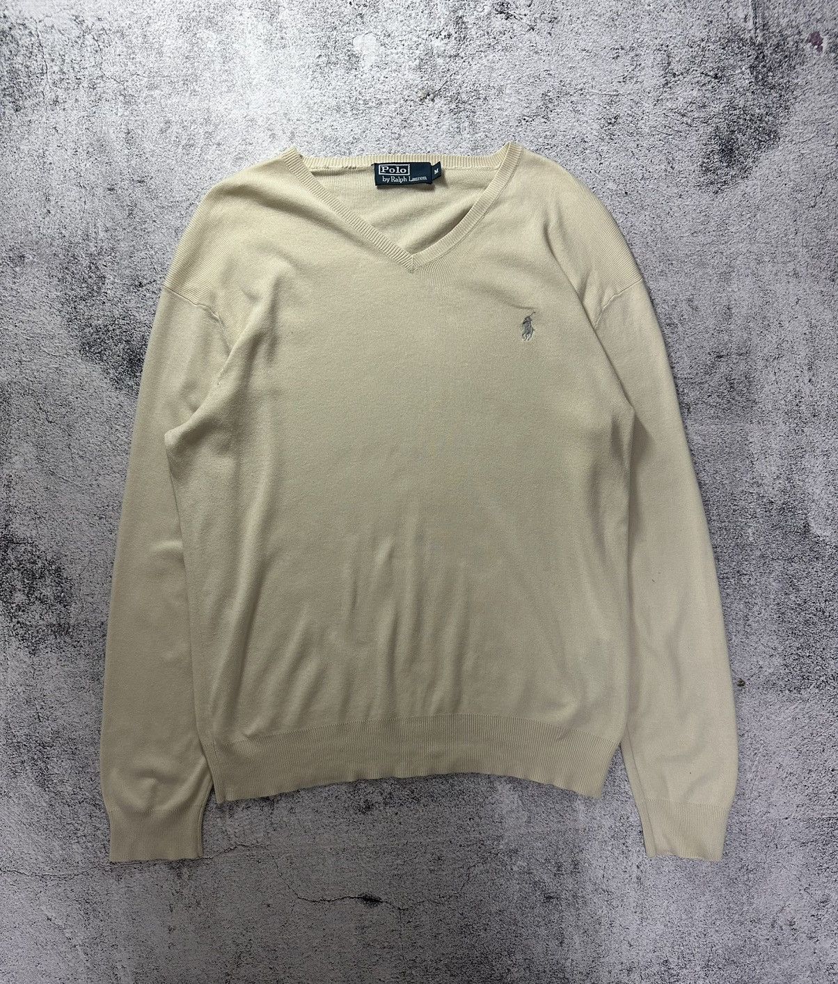 Polo Ralph Lauren Vintage Polo Ralph Lauren Sweater Beige Grey Logo Size US M / EU 48-50 / 2 - 1 Thumbnail