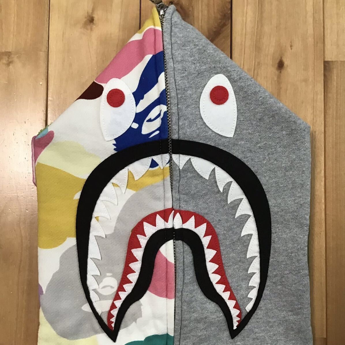 Bape × Nigo BAPE Giant multi camo shark full zip hoodie a bathing ape Size US M / EU 48-50 / 2 - 3 Thumbnail