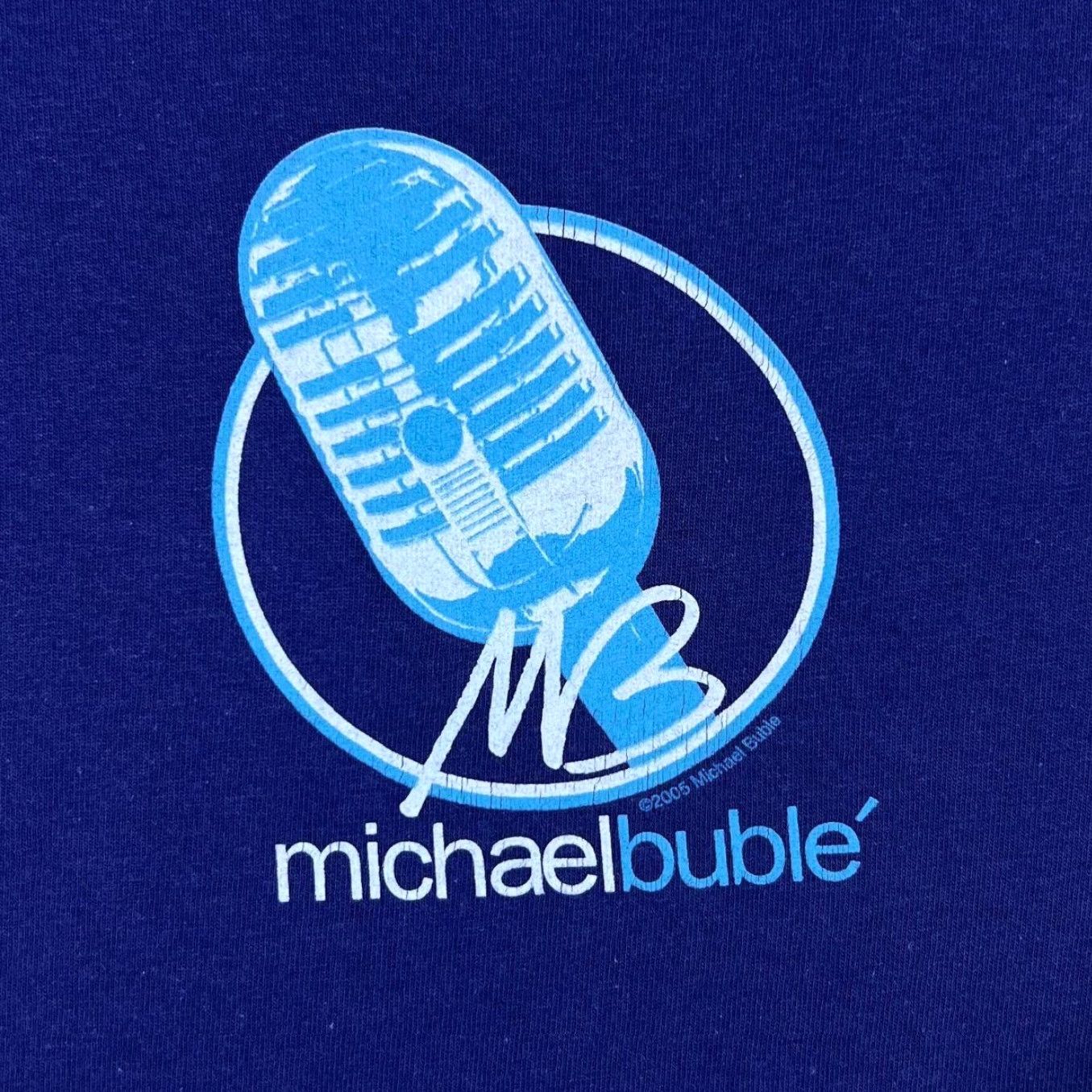 Gildan Vintage Michael Buble Jazz Swing Pop Music Graphic Blue T-Shirt Medium Mens XS? Size US M / EU 48-50 / 2 - 3 Thumbnail