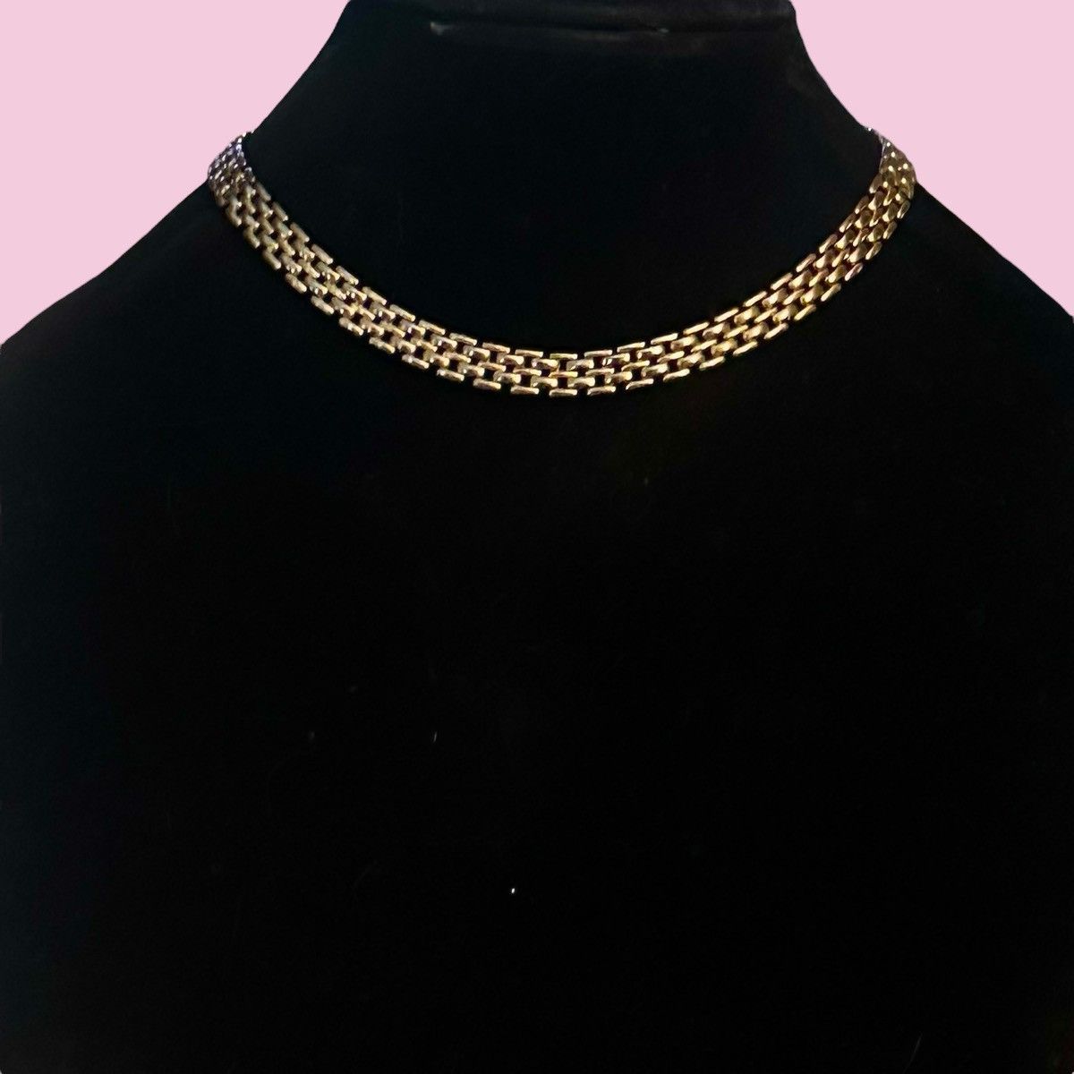 Vintage Vintage gold tone basketweave chain necklace Size ONE SIZE - 1 Thumbnail