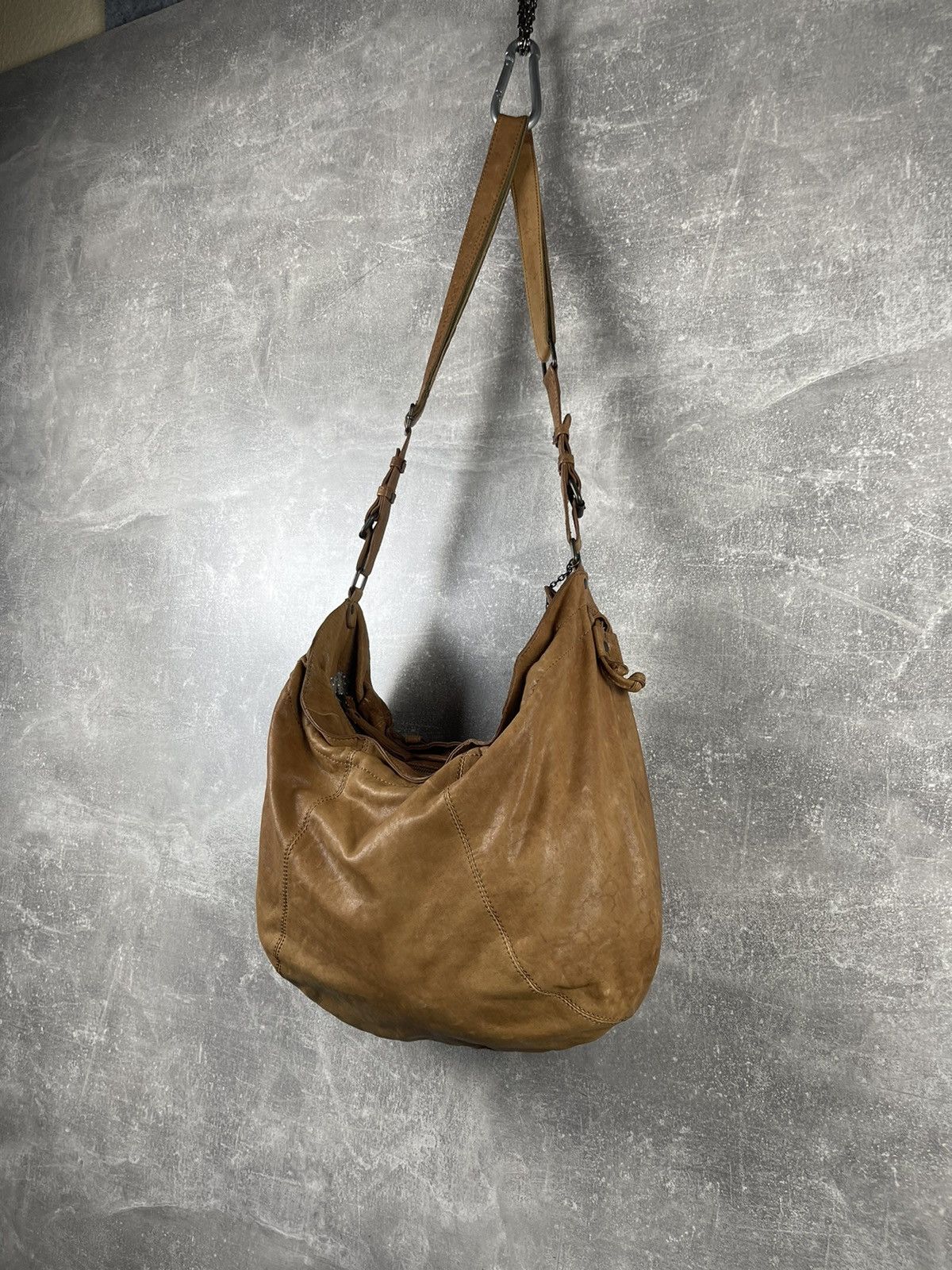 Genuine Leather Aunts Uncles Brown Leather Hobo Shoulder Vintage Slouchy Bag Size ONE SIZE - 7 Thumbnail