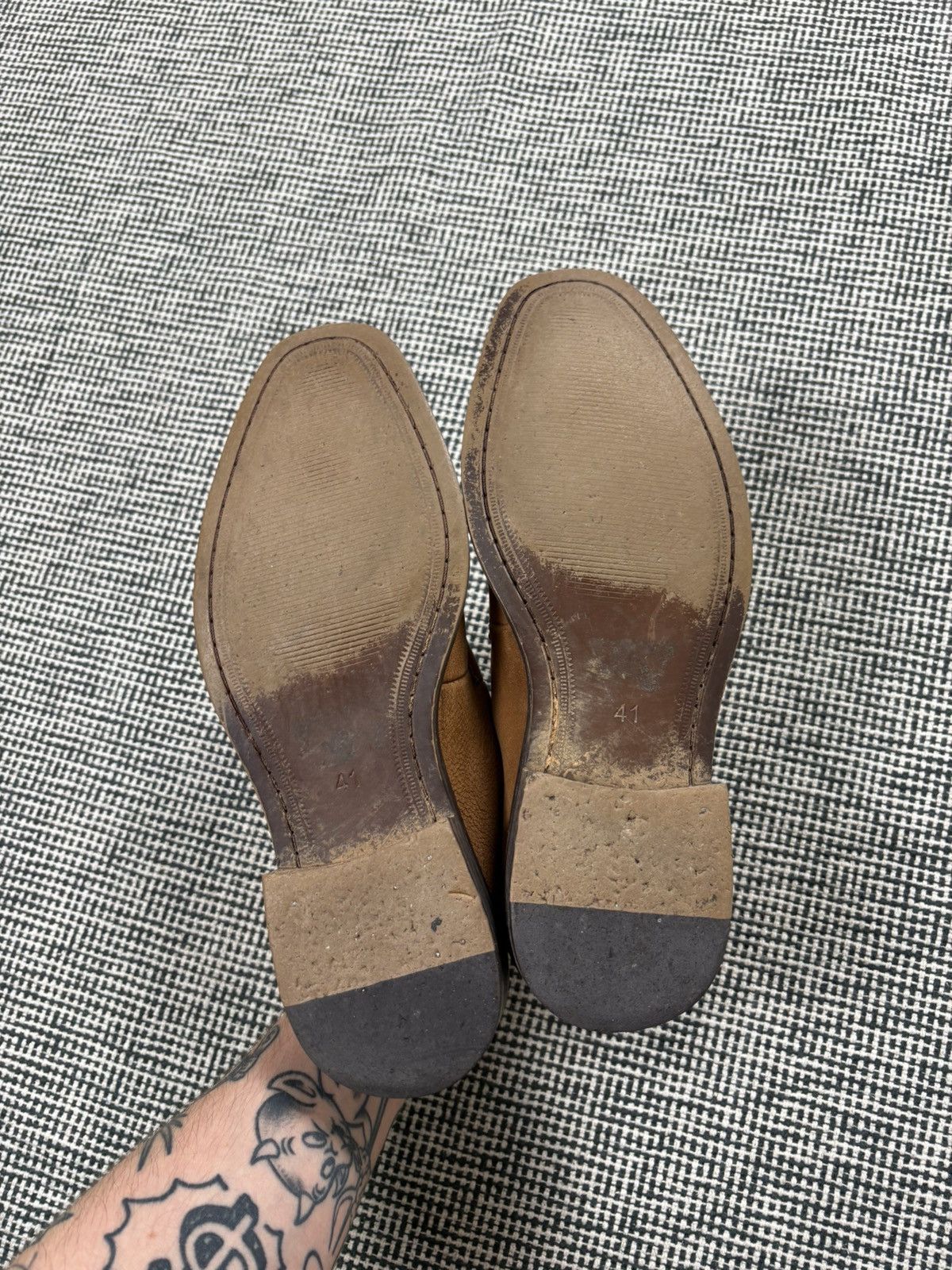 Designer Vintage grain leather top quality toe cap leather boots Size US 8 / EU 41 - 10 Thumbnail