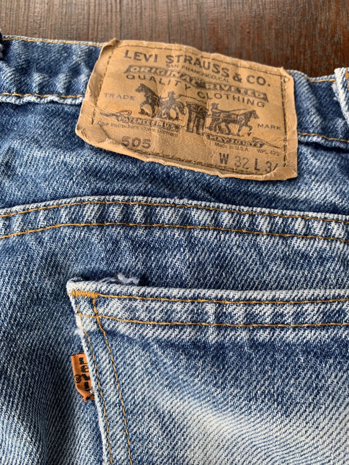 Levi's Vintage Clothing Vintage Levi’s 505 orange tab washed denim pants Size US 32 / EU 48 - 5 Thumbnail