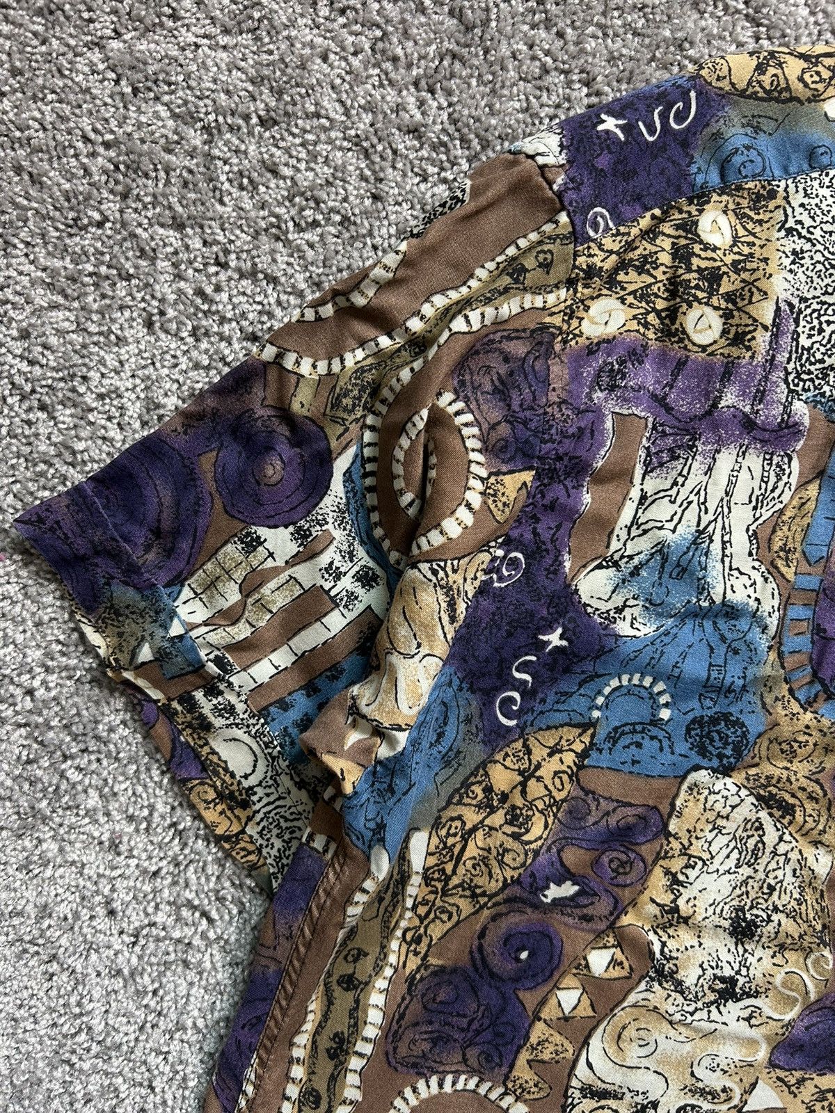 Vintage Vintage 70s/80s Rayon Button Up Basic Elements Hong Kong Art Size US L / EU 52-54 / 3 - 2 Thumbnail